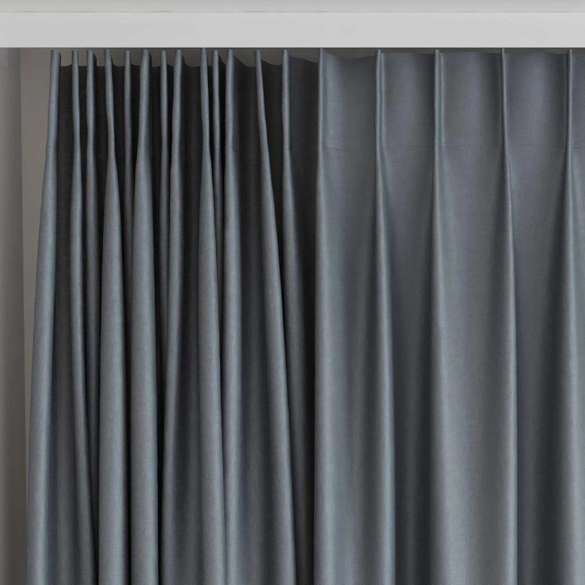 Top view of Linen Foundry, on curtain rail