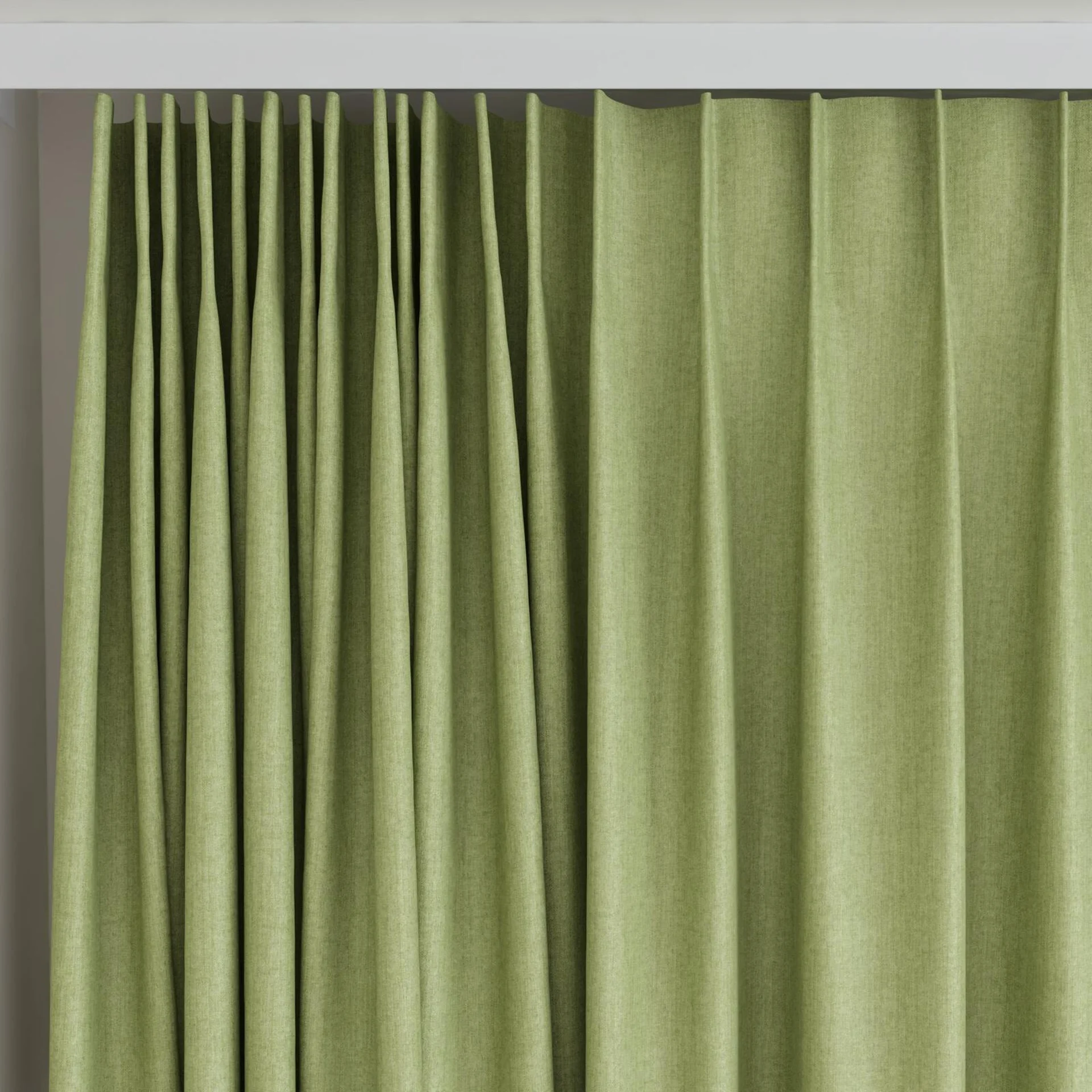 Top view of Cushy Pear, on curtain rail