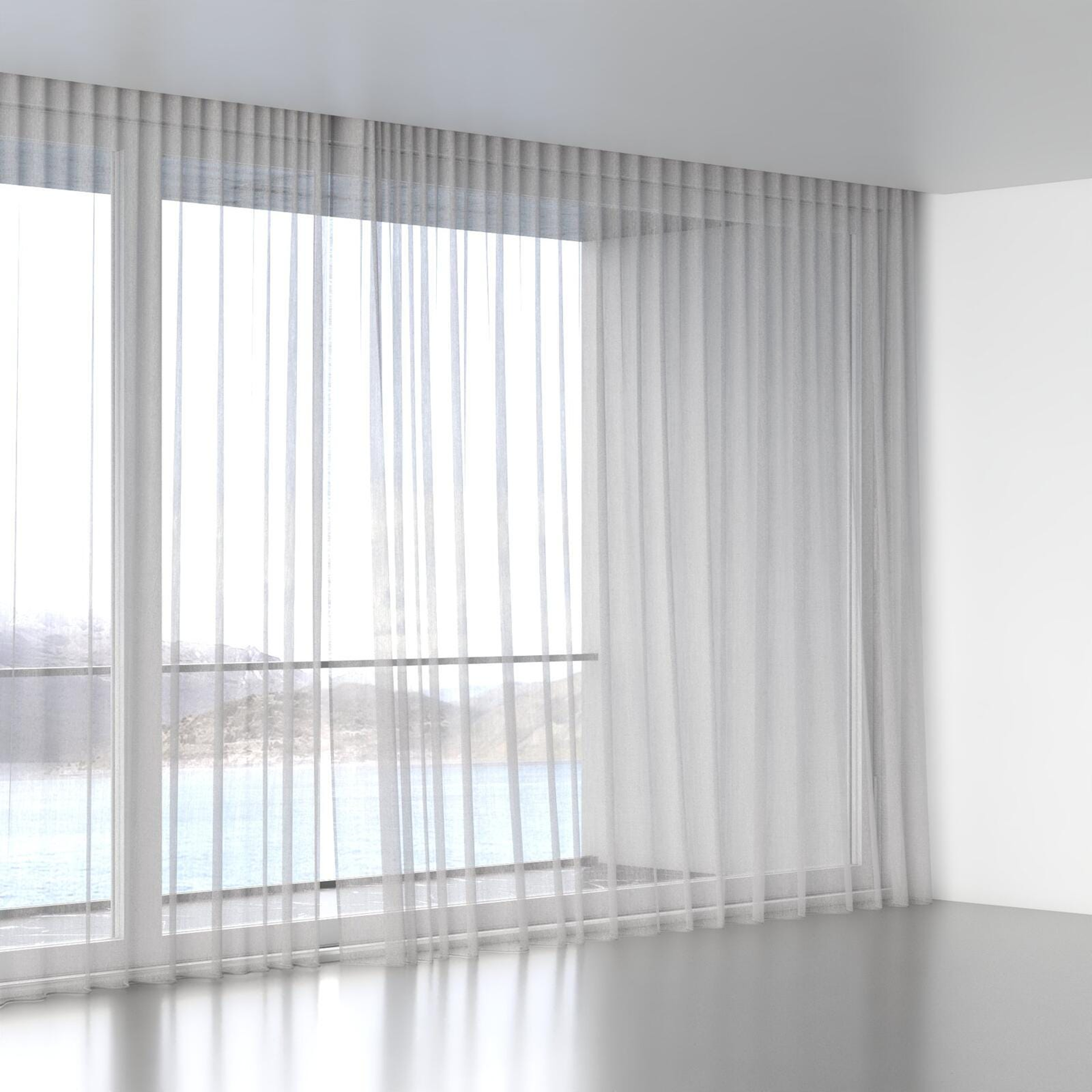 Full view of Vapour Dove Grey, wave pleat
