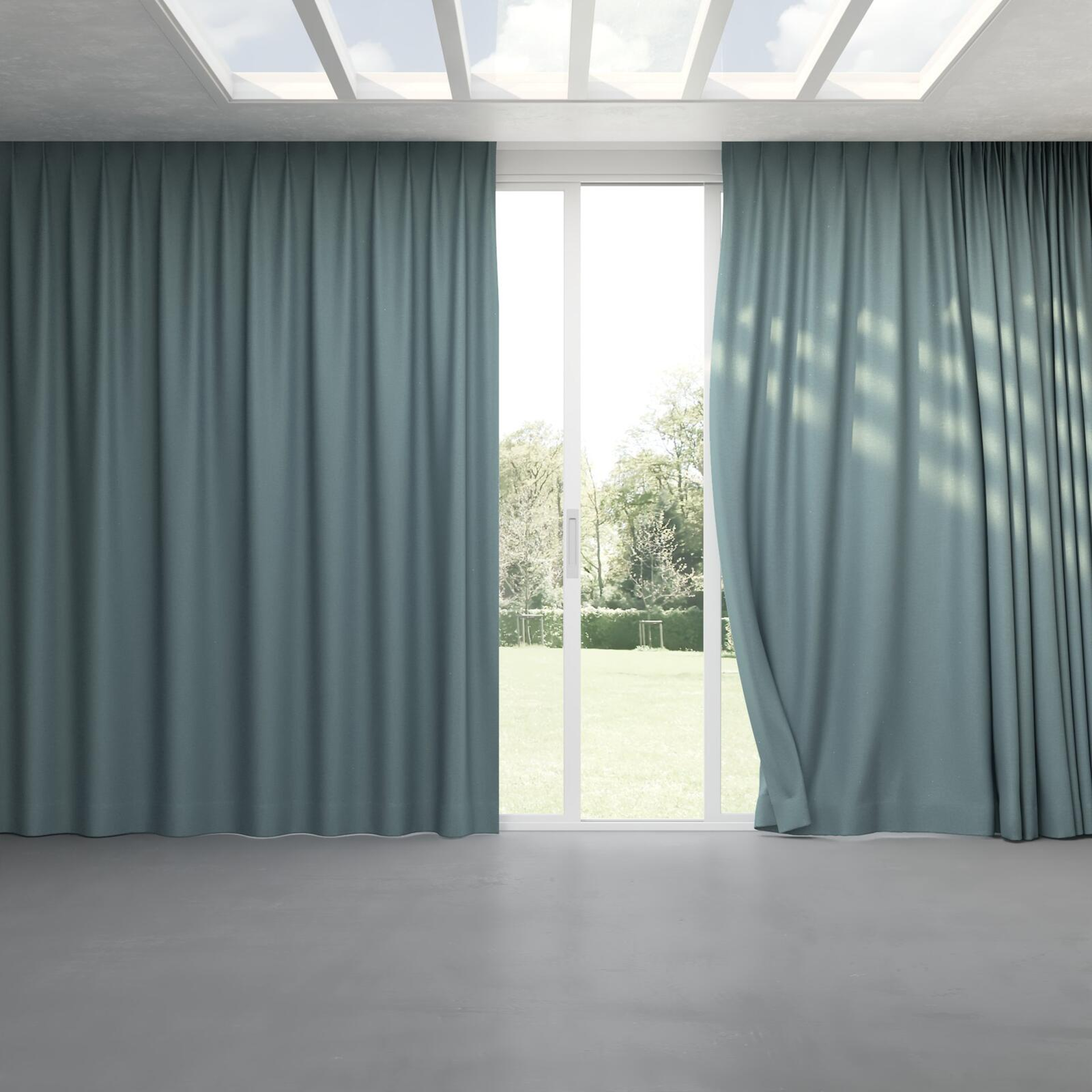 Full view of Duede Mineral, pinch pleat