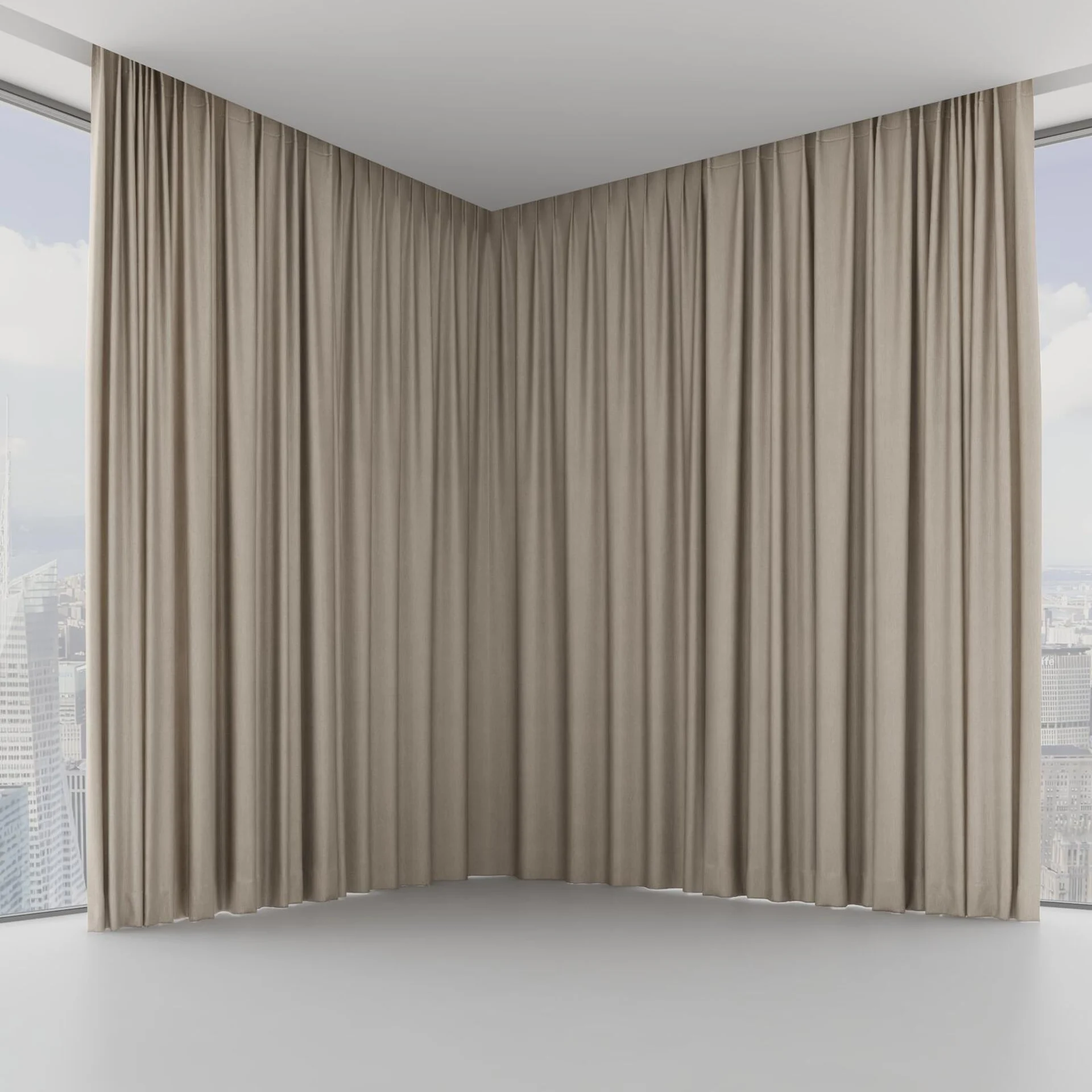 Front view of Hombre Taupe, on hidden rail