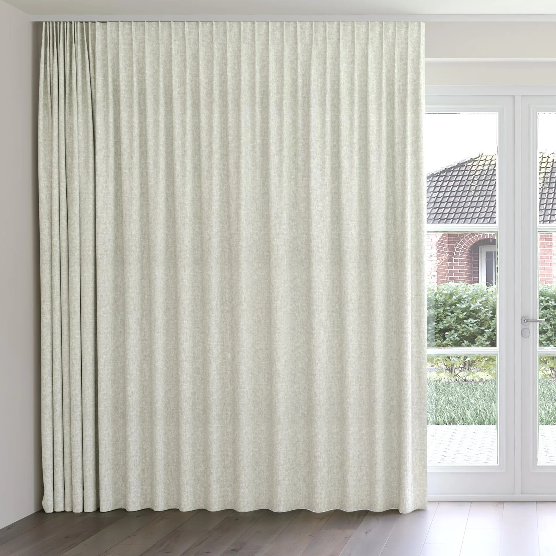 Front view of Renaissance Silver, on curtain rail