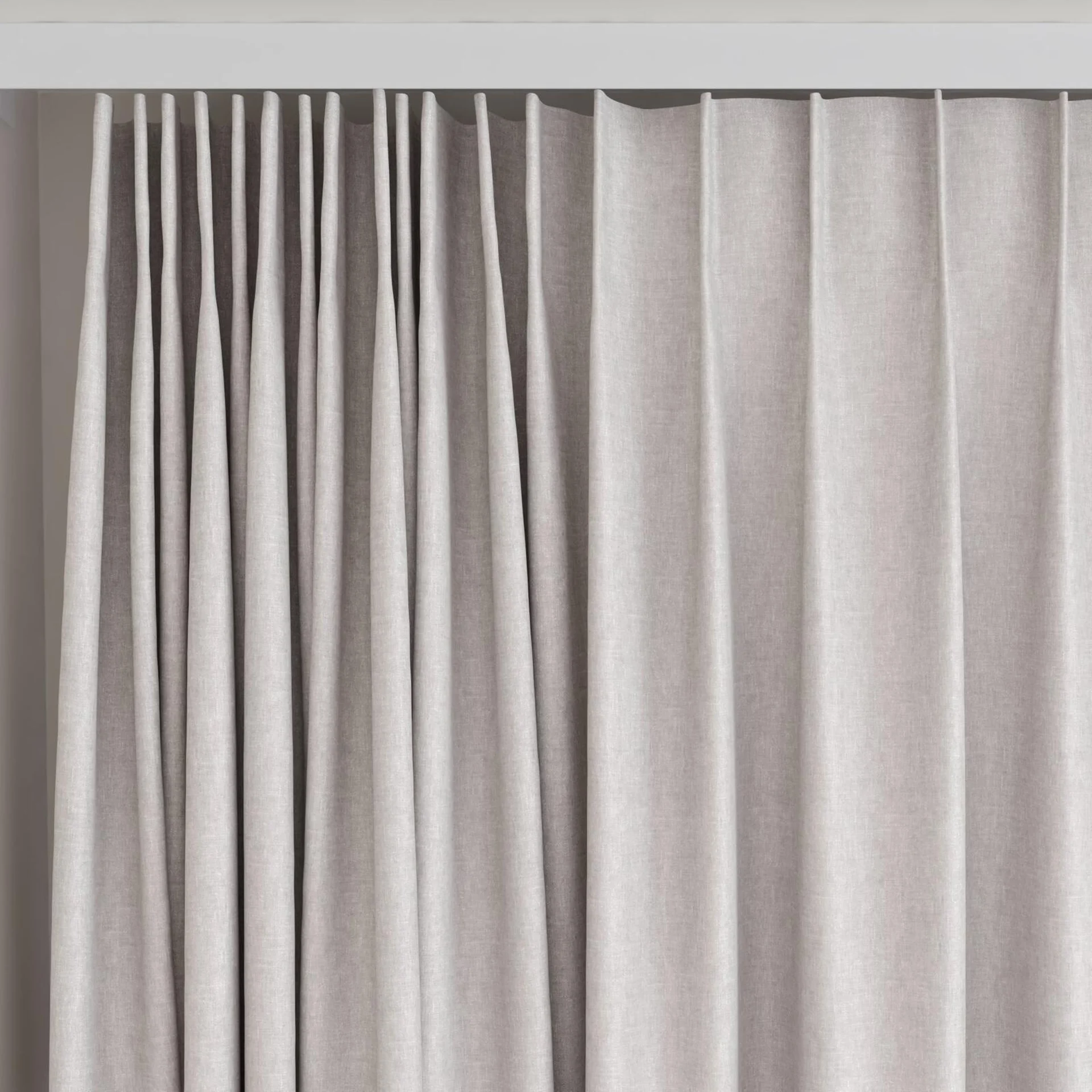 Top view of Hometown Zinc, on curtain rail