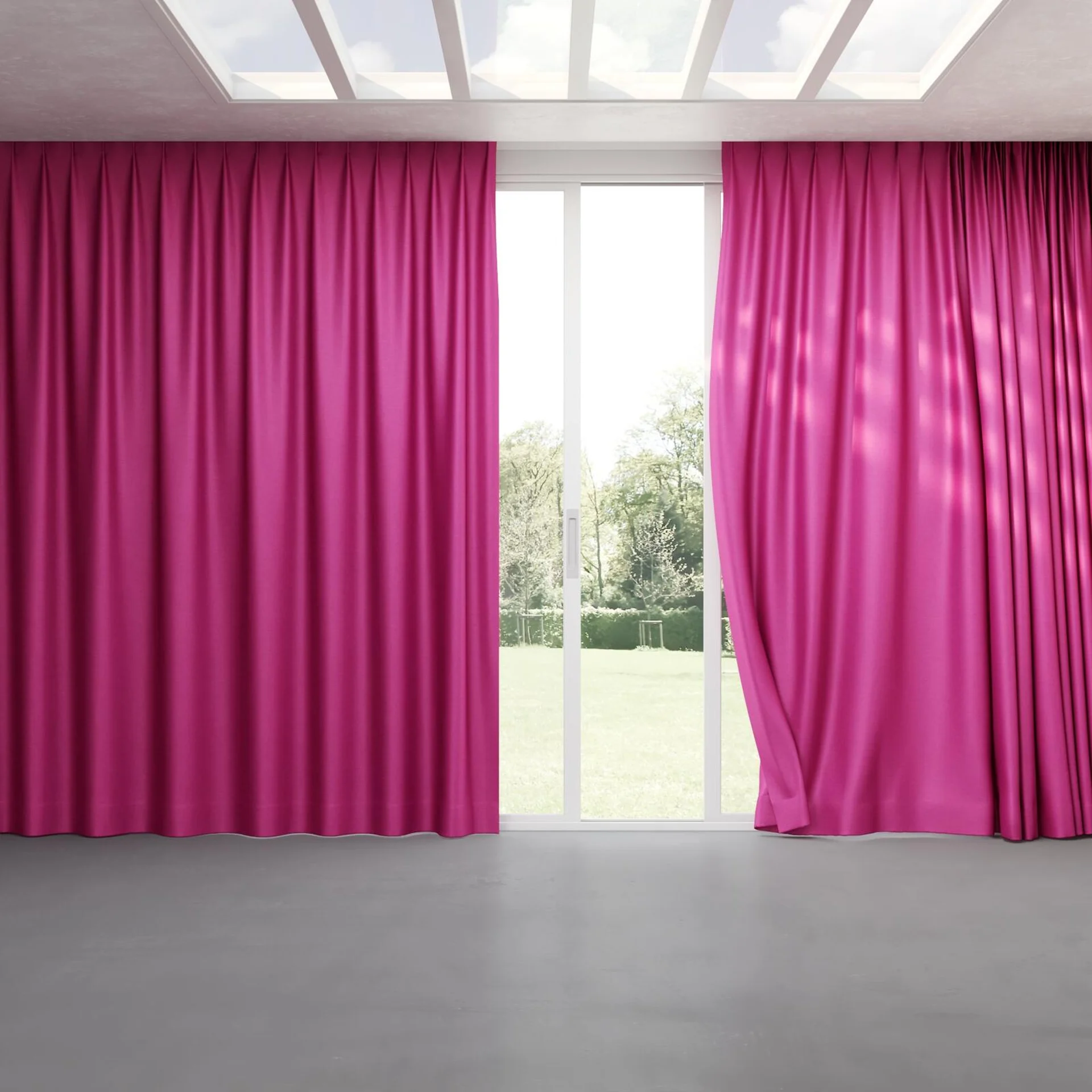 Full view of Provence Magenta, pinch pleat
