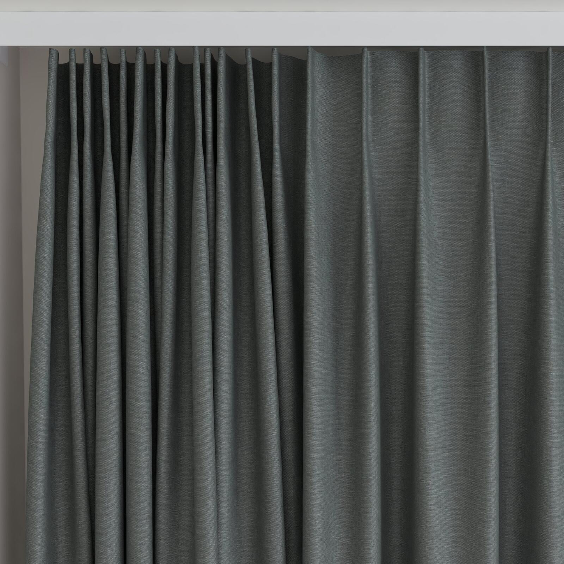 Top view of Infinite Flint, on curtain rail