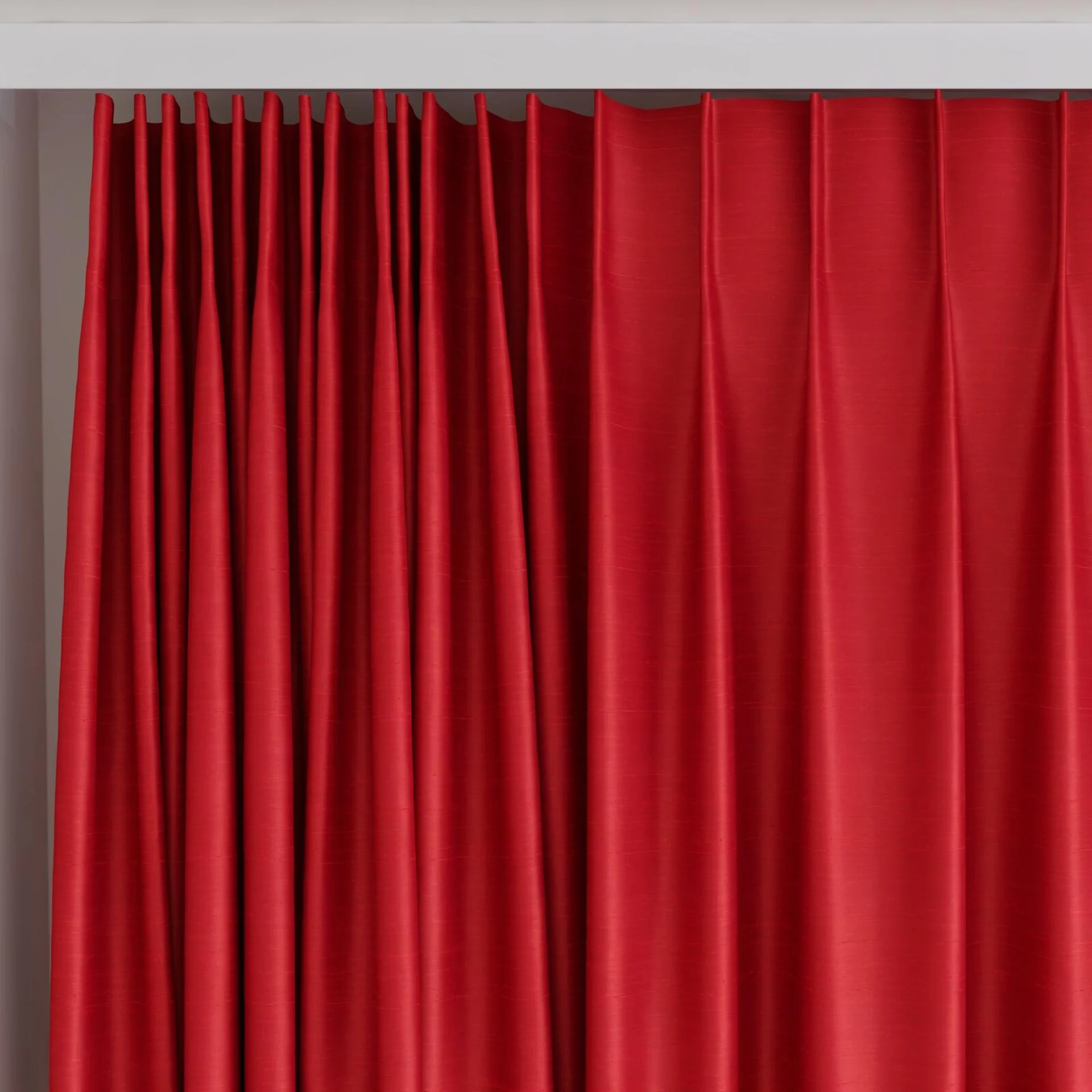 Top view of Silky Poppy, on curtain rail