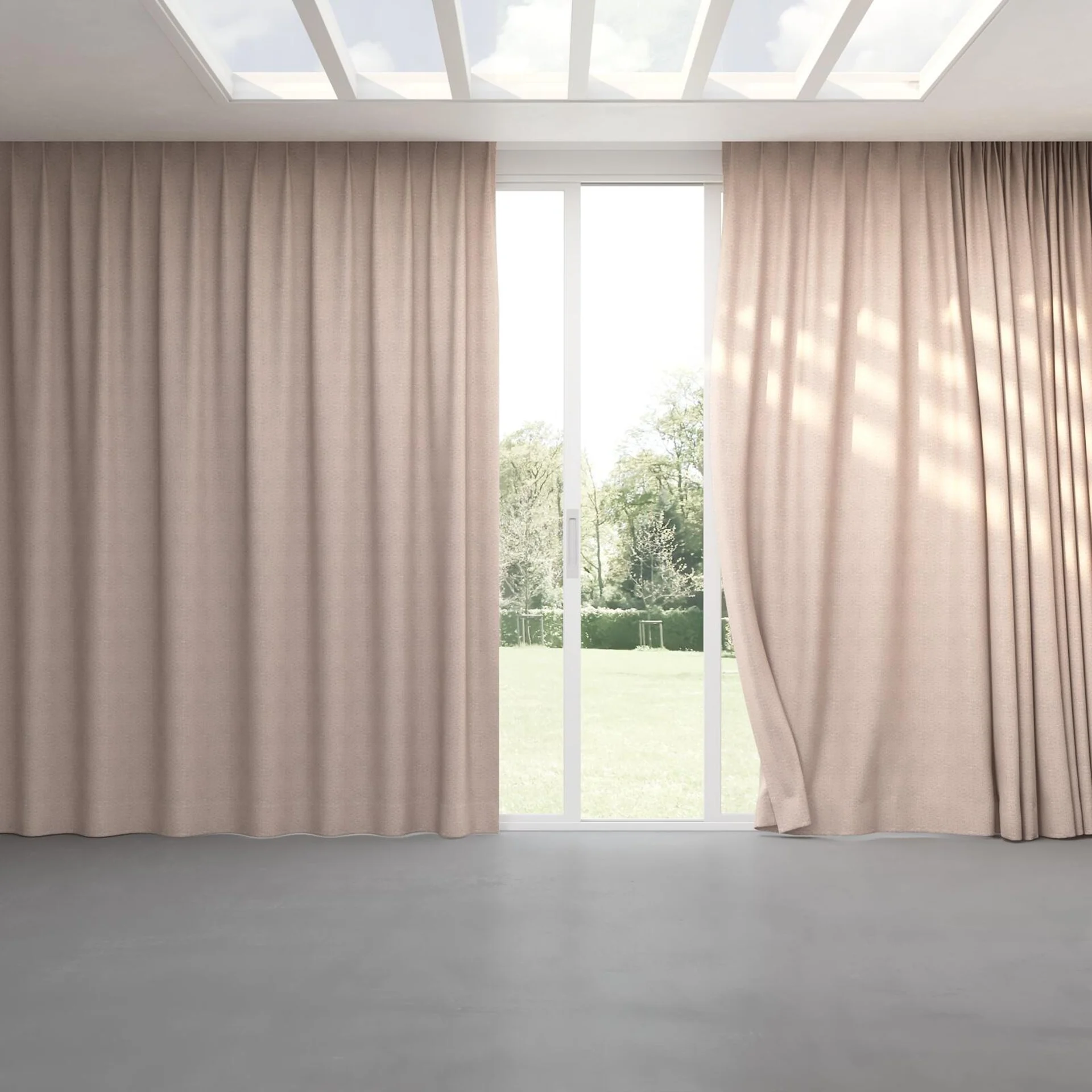 Full view of Cestino Blush, pinch pleat