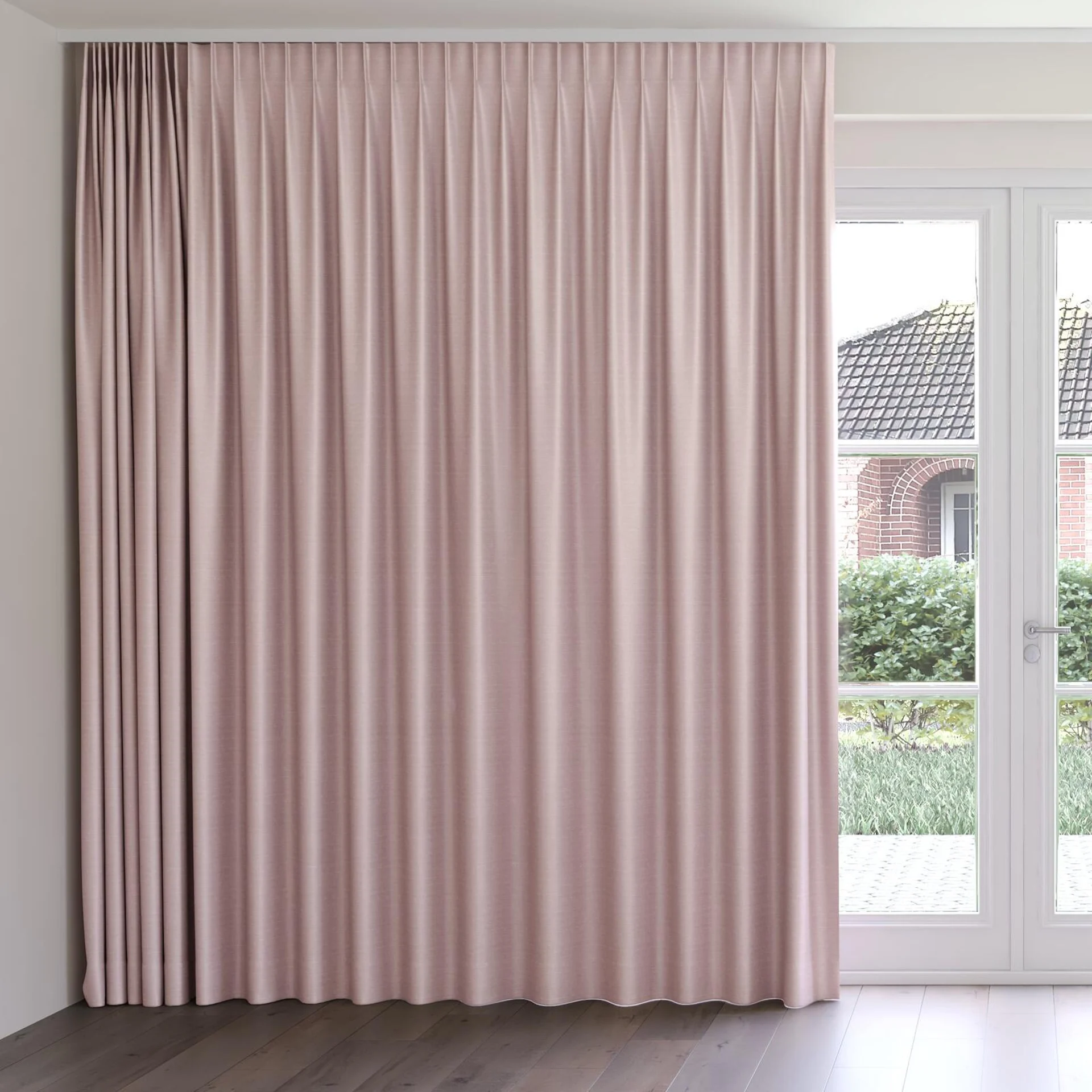 Front view of Silky Orchid, on curtain rail