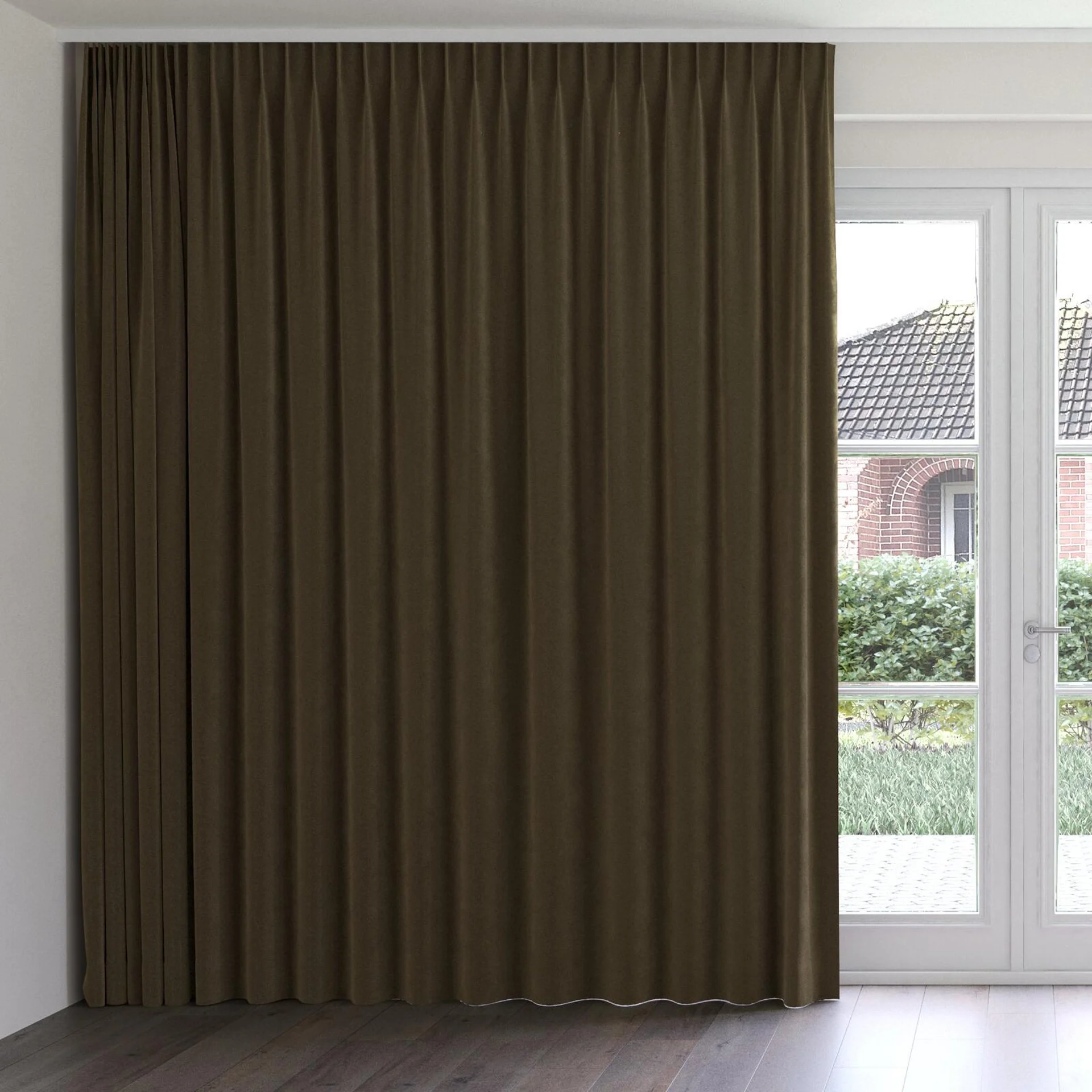 Front view of Vienna Vintage, on curtain rail