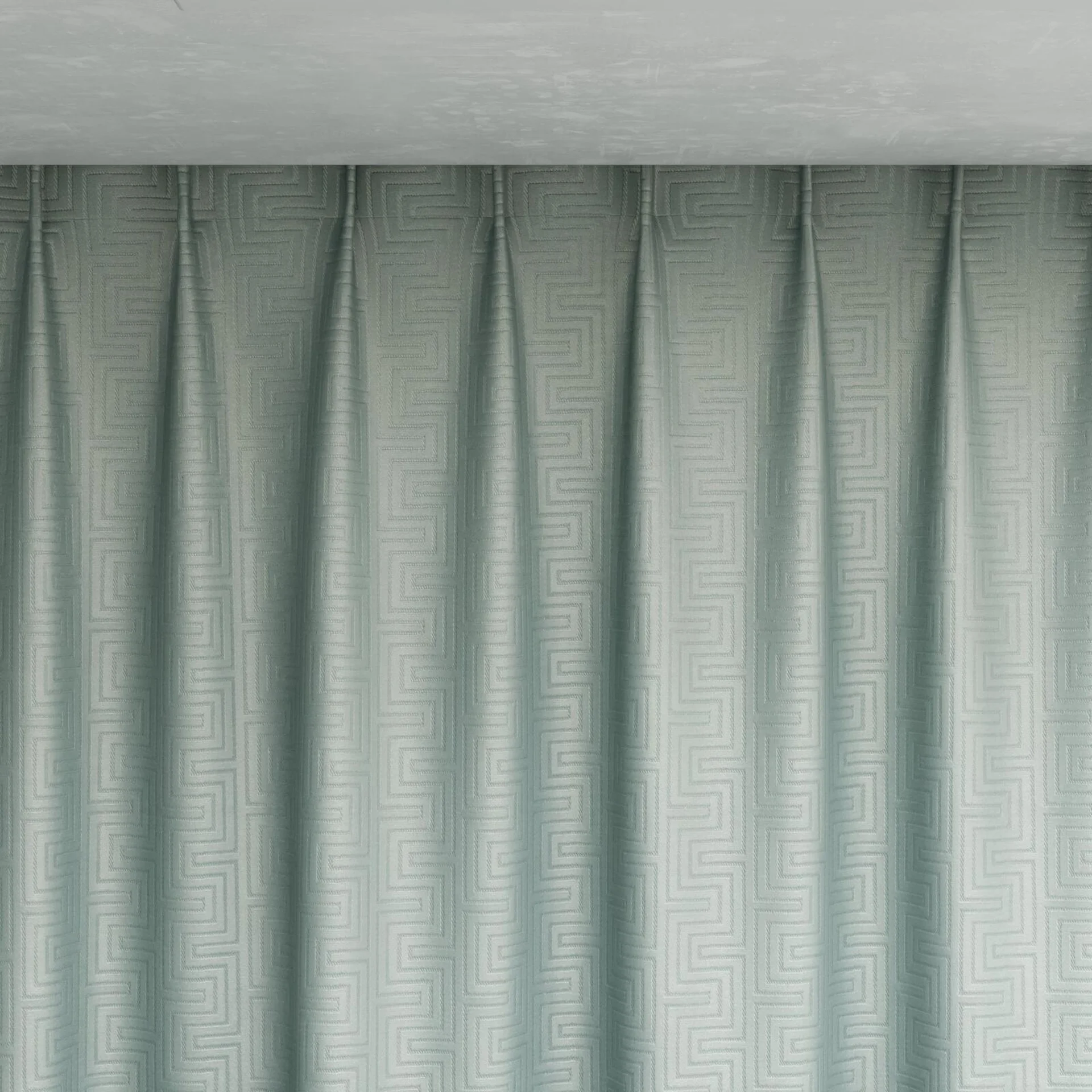 Top view of Remain Aqua, pinch pleat