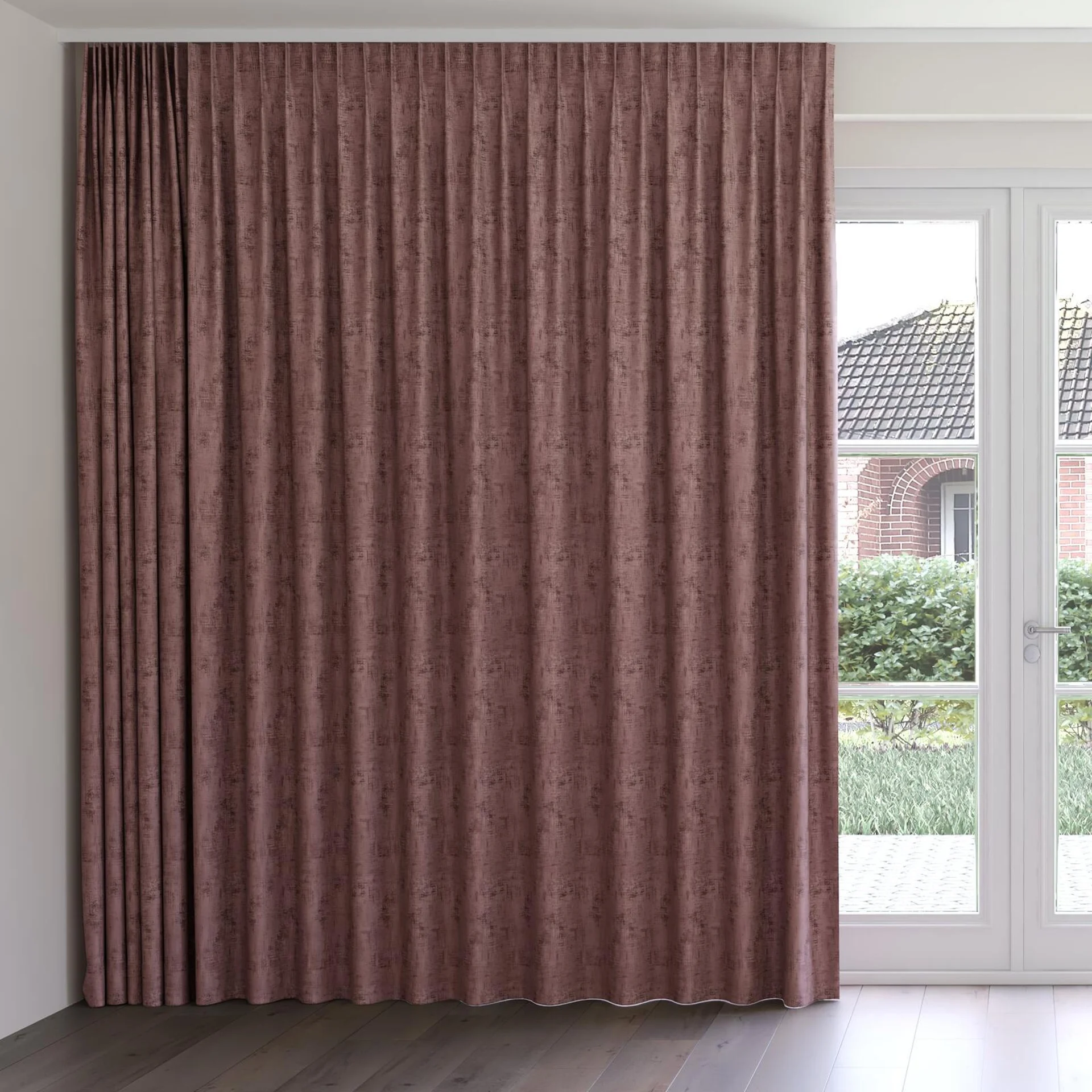 Front view of Gloria Poudre, on curtain rail