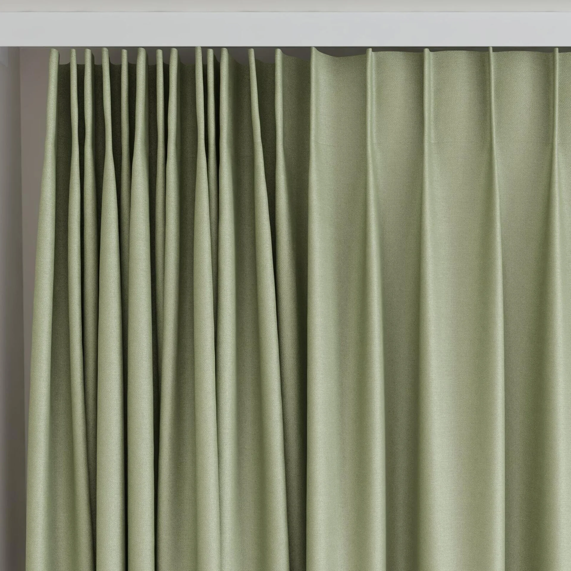 Top view of Brugge Laurel, on curtain rail