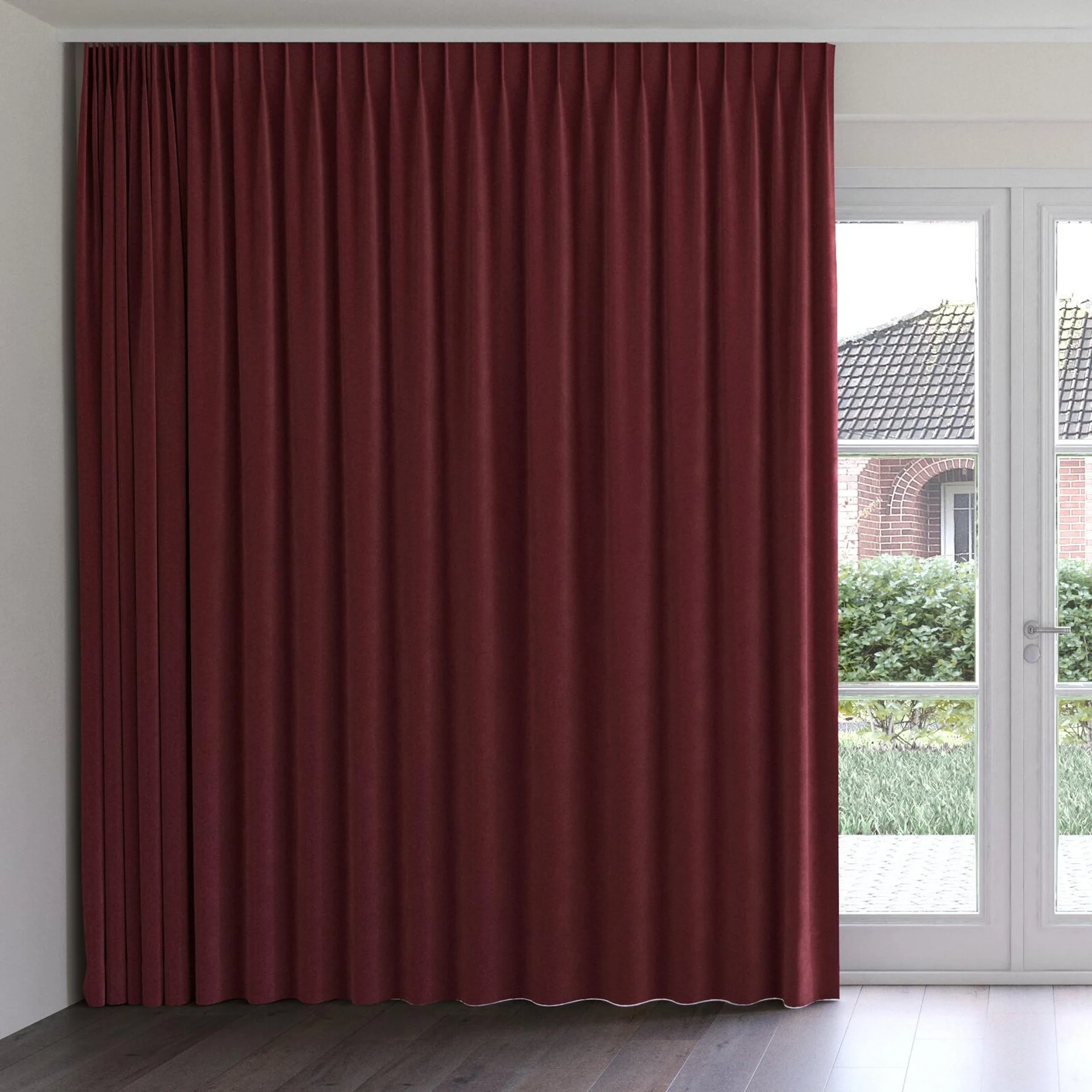 Front view of Verbier Cabernet, on curtain rail