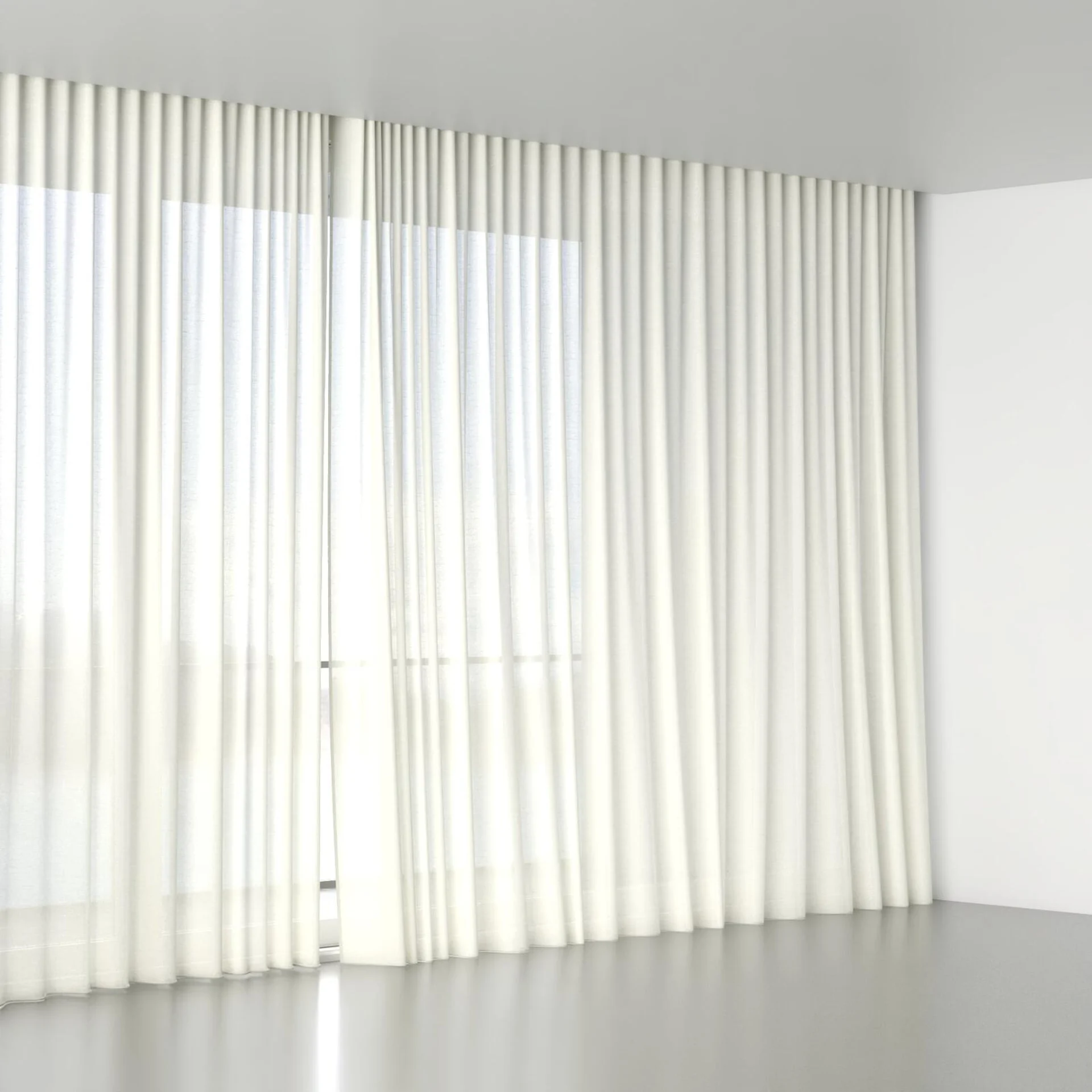 Full view of Arcadia Ecru, wave pleat