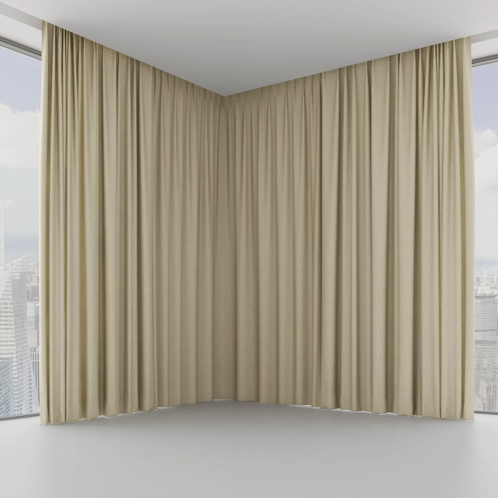Front view of Perfecto Seagrass, on hidden rail