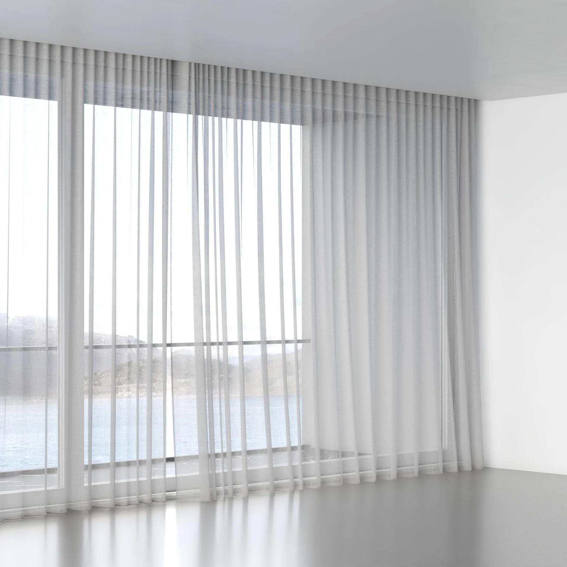 Full view of Kumo Recycled Silver Birch, wave pleat
