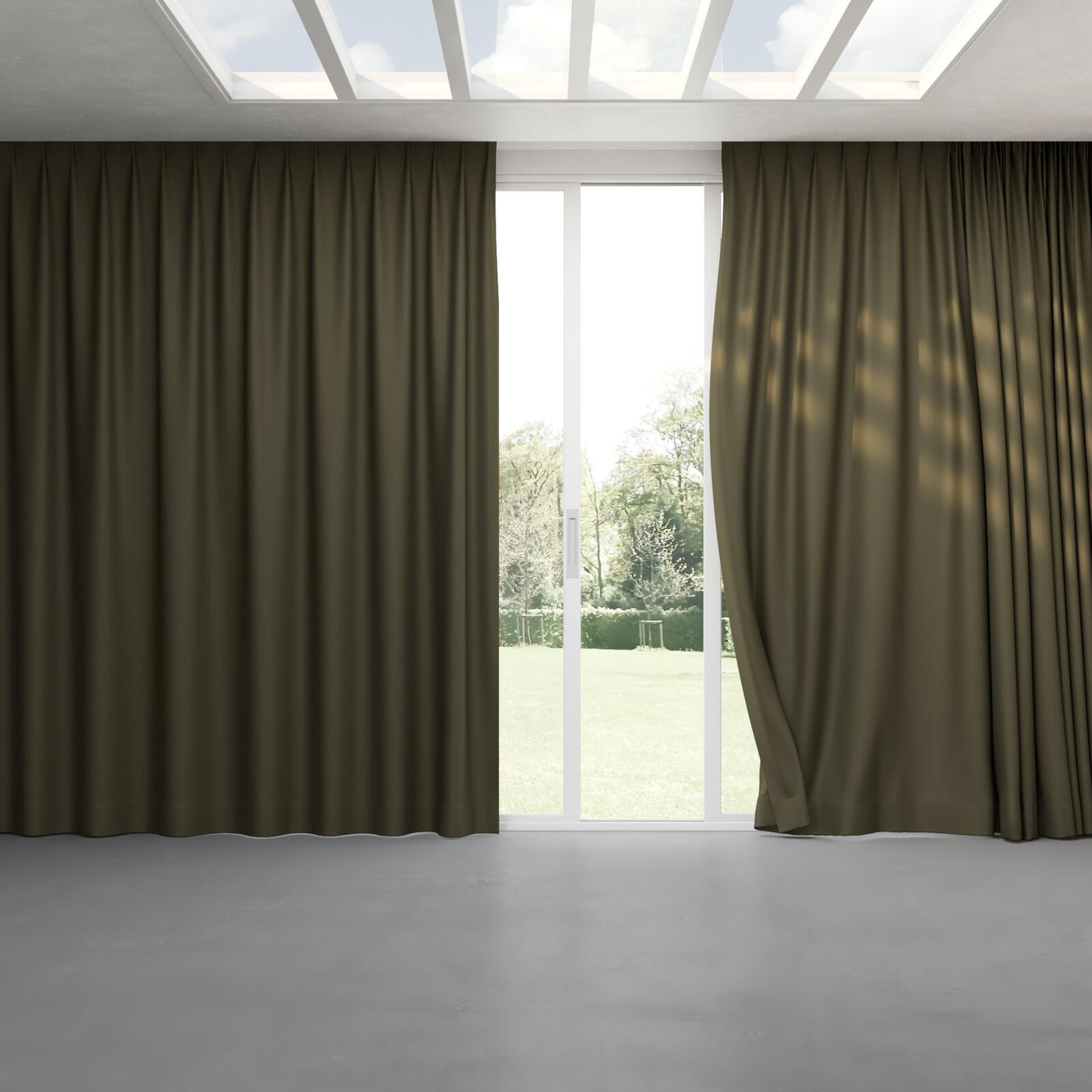 Full view of Atelier Moss, pinch pleat