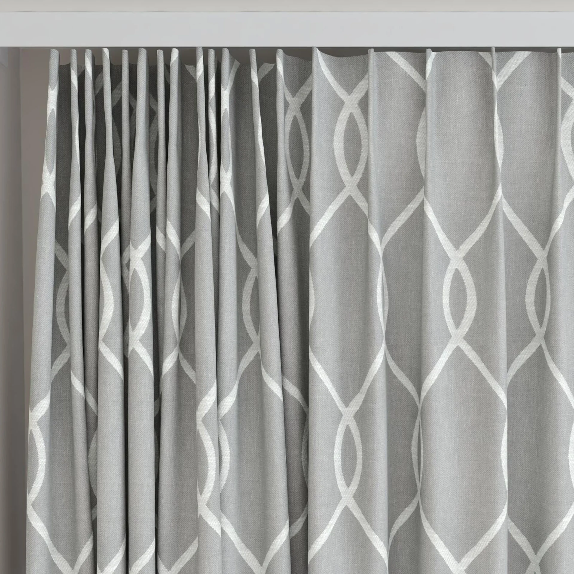 Top view of Latimer Dove, on curtain rail