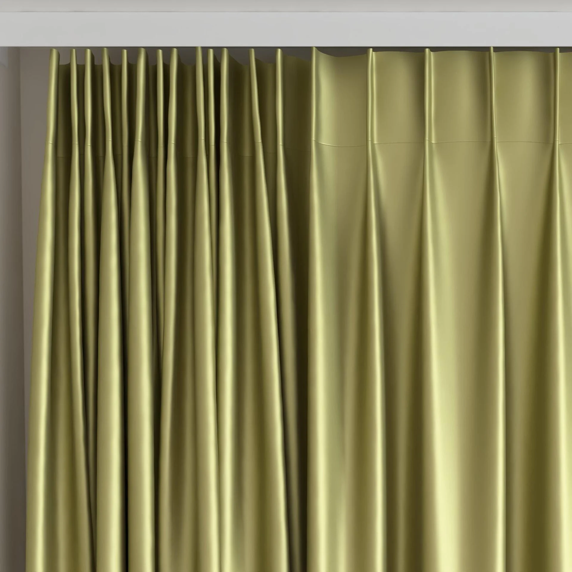 Top view of North Face Moss, on curtain rail