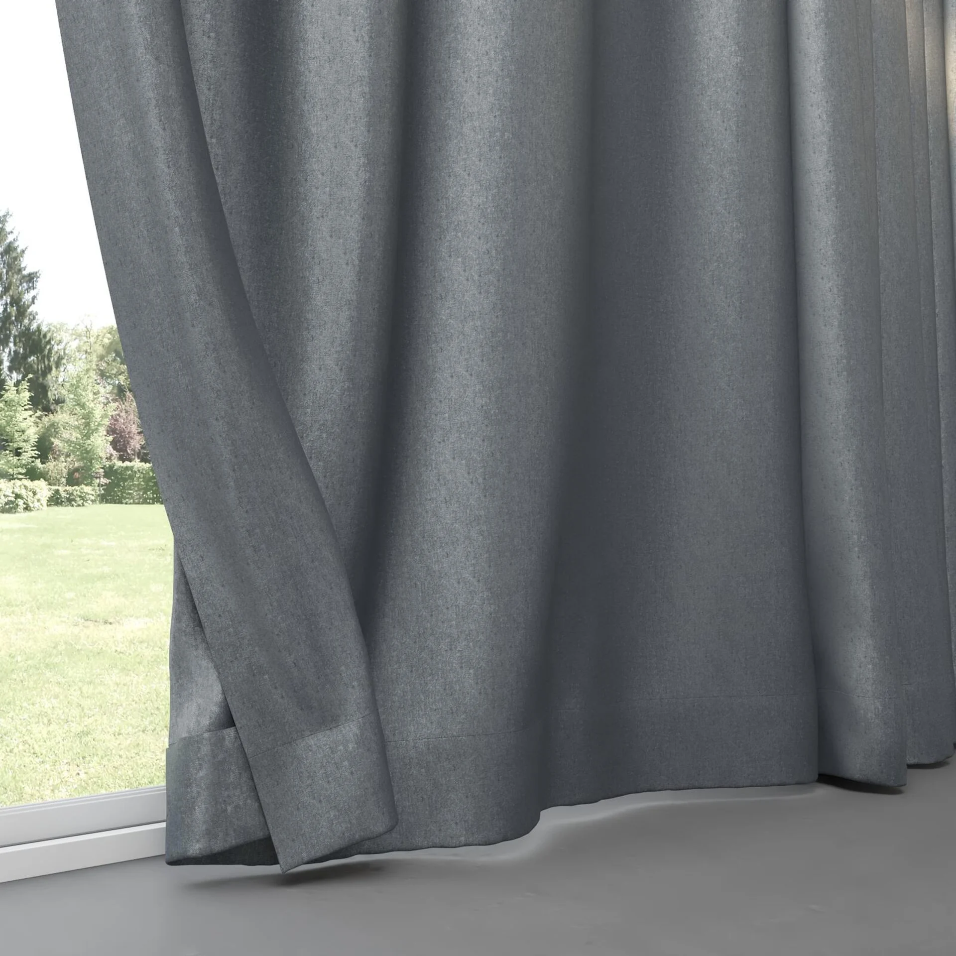 Bottom view of Recharge Pewter, pinch pleat