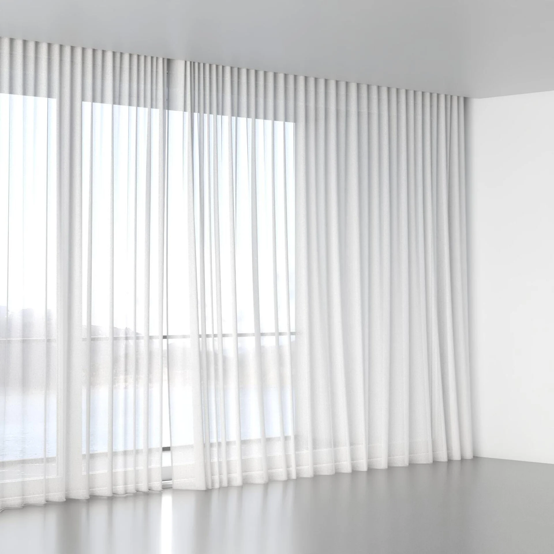 Full view of Origami Pearl, wave pleat