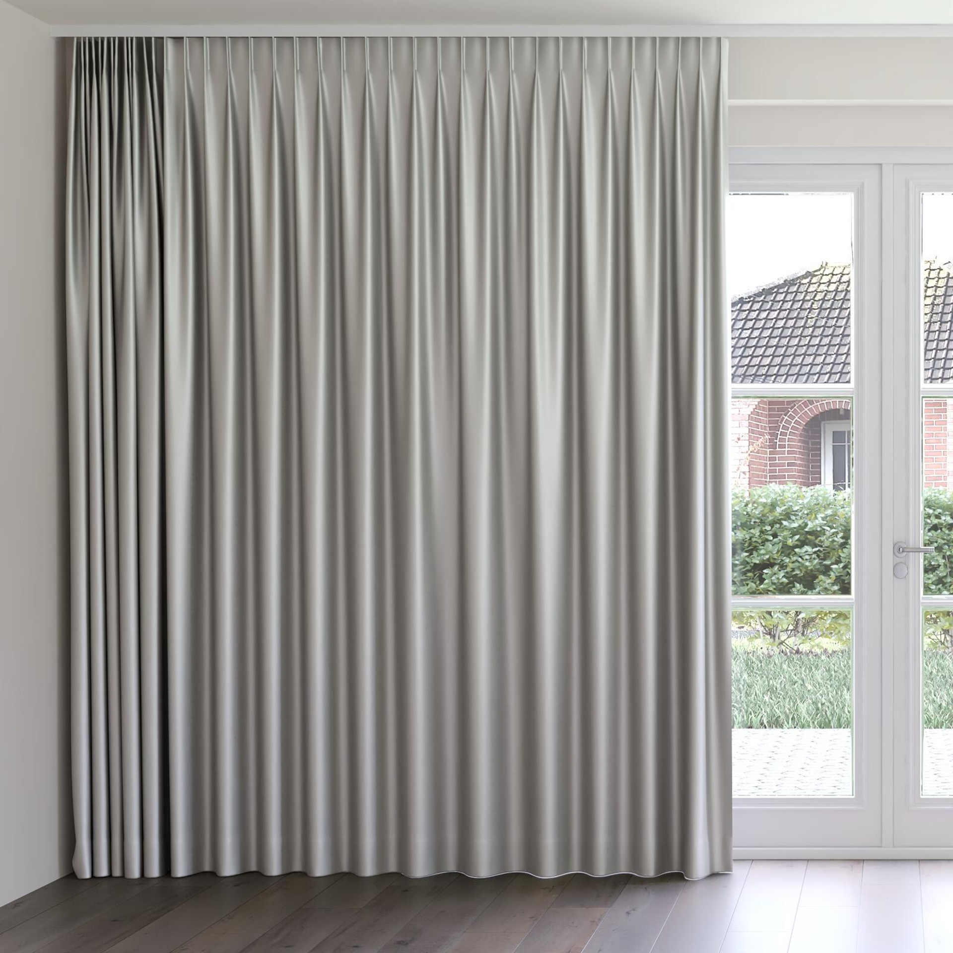 Front view of Moonbeam Limestone, on curtain rail