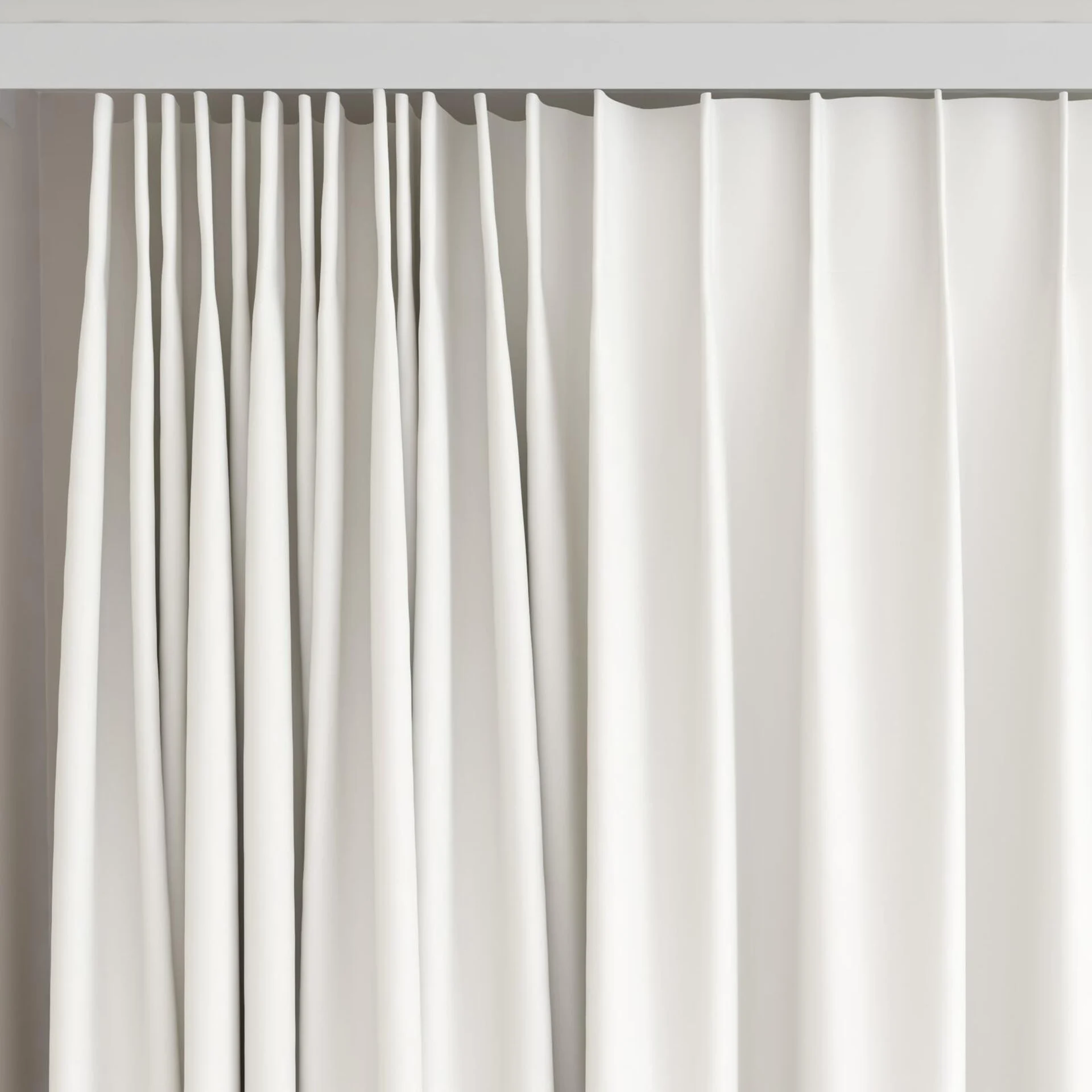 Top view of Vesta Shell, on curtain rail