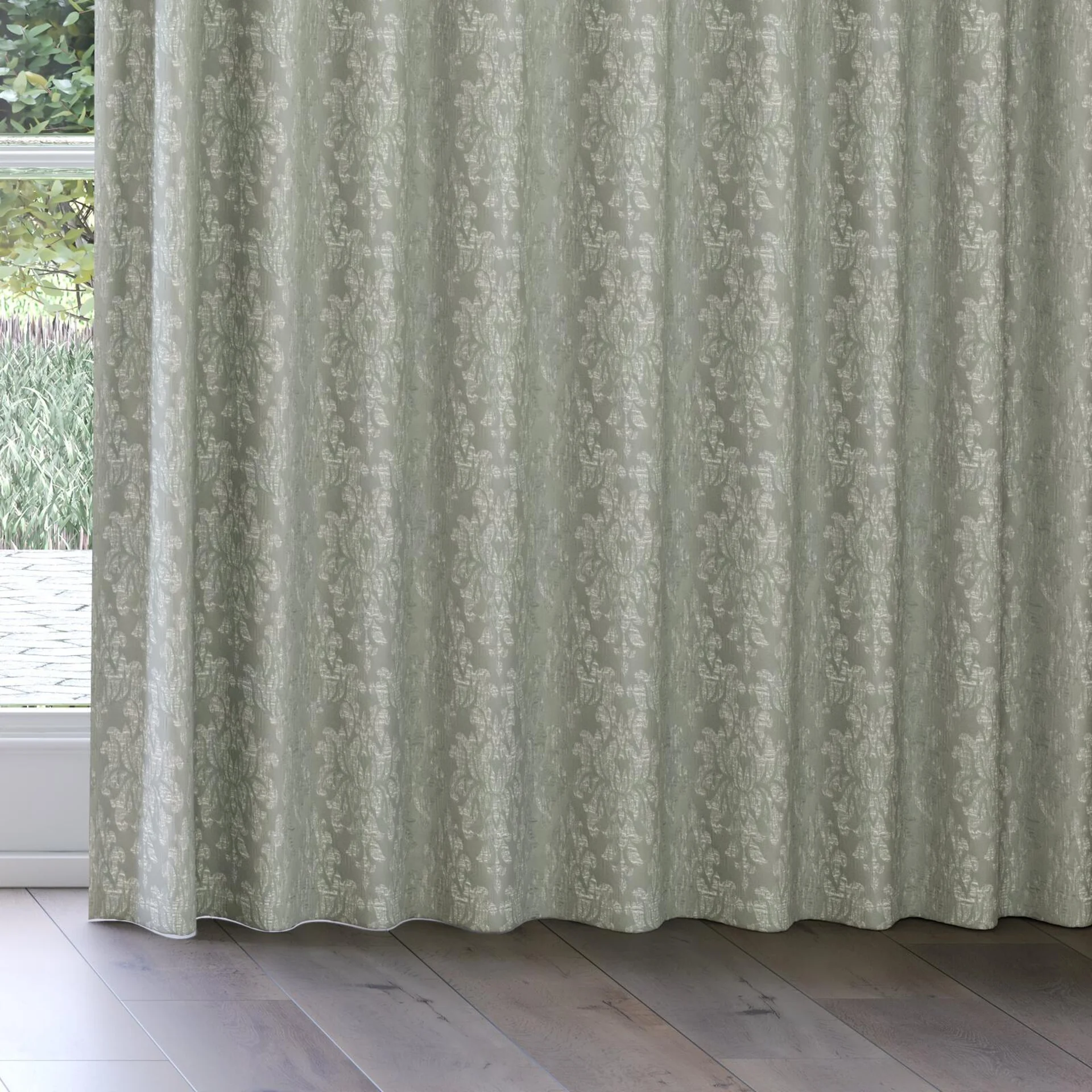 Bottom view of Objet Drizzle, on curtain rail