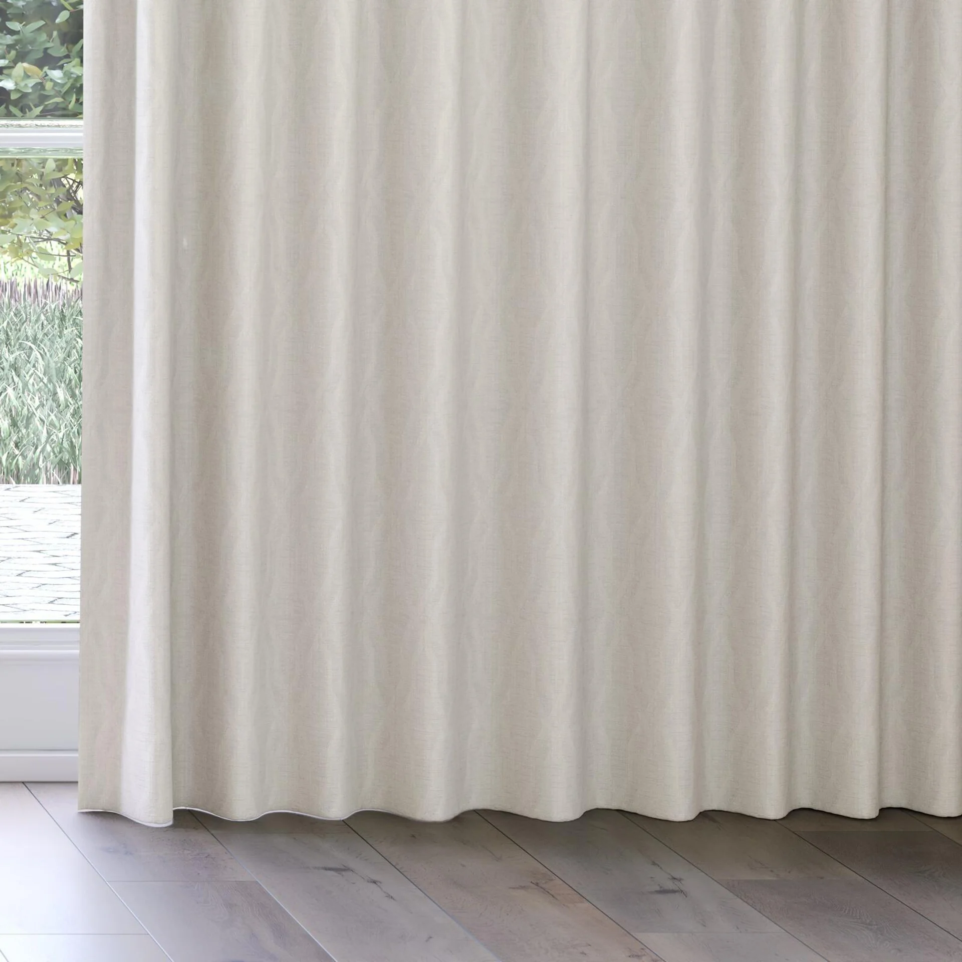 Bottom view of Modus Mist, on curtain rail