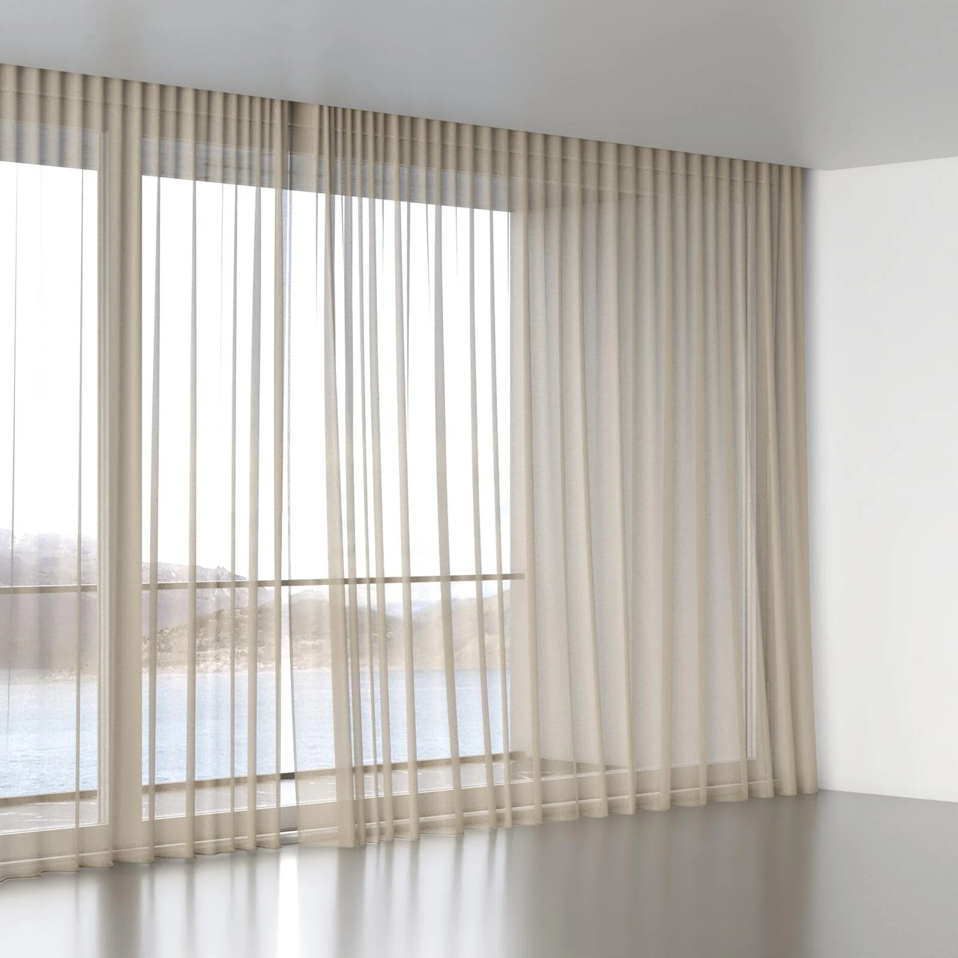 Full view of Reverie Linen, wave pleat