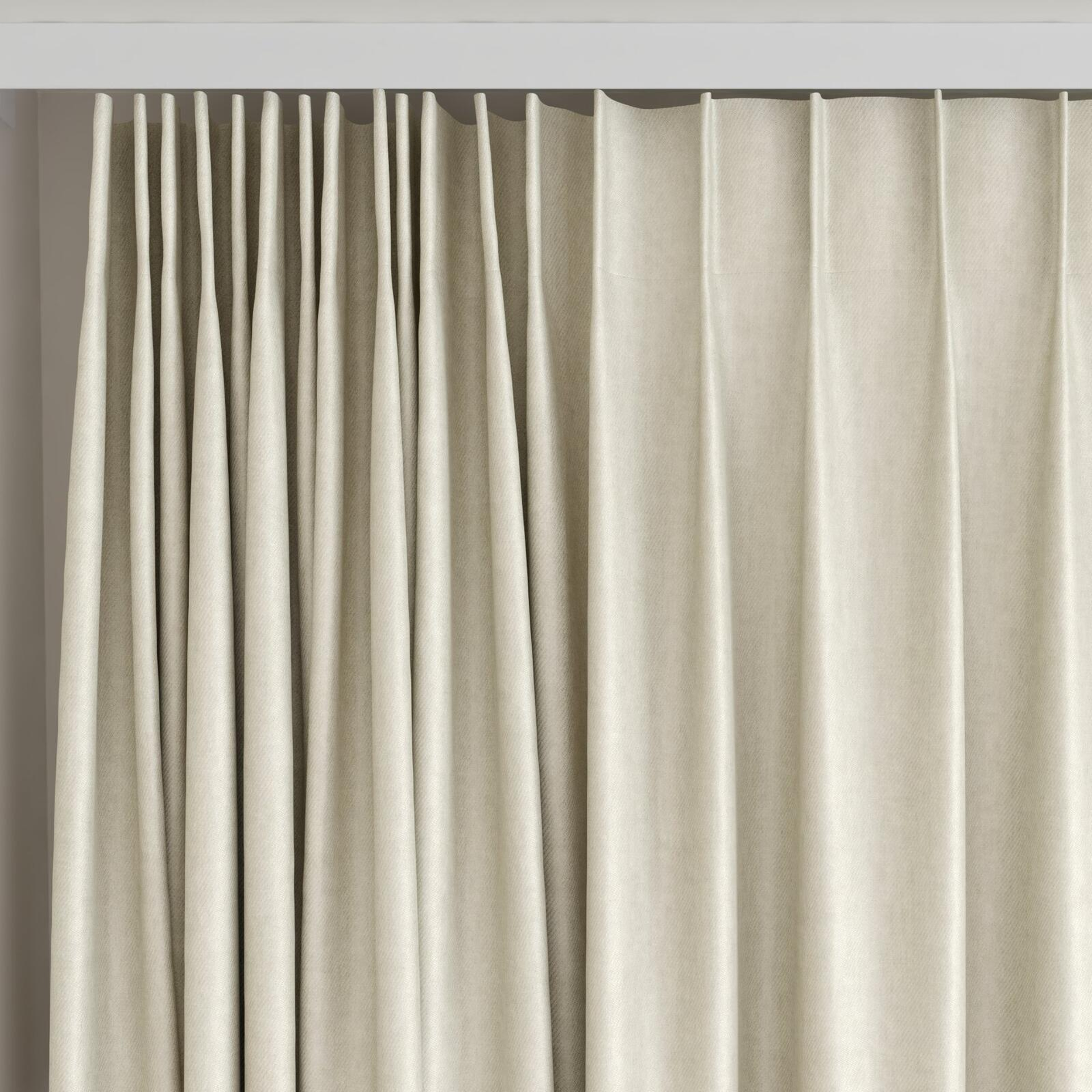 Top view of Fiji Sand, on curtain rail