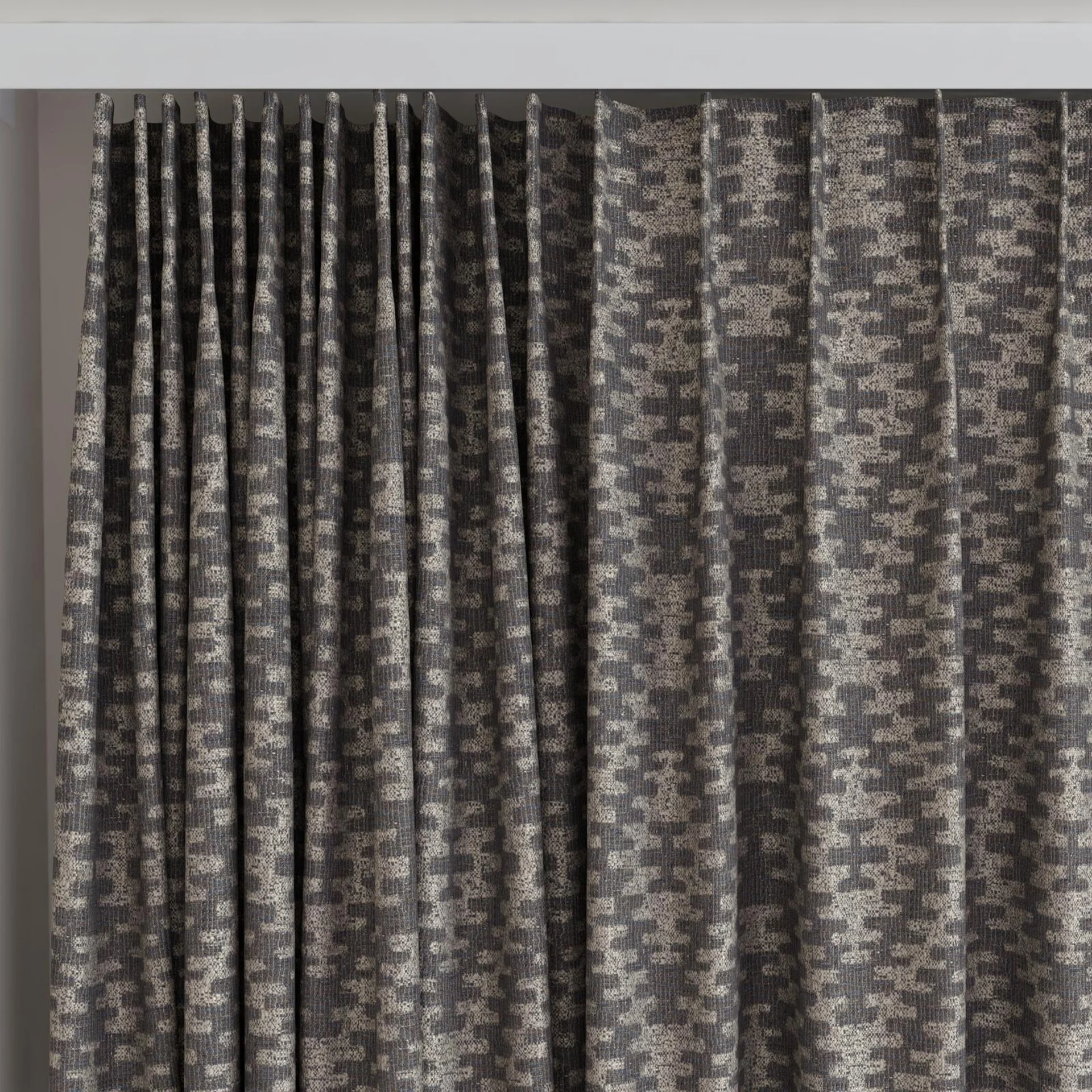Top view of Kaoani Liquorice, on curtain rail