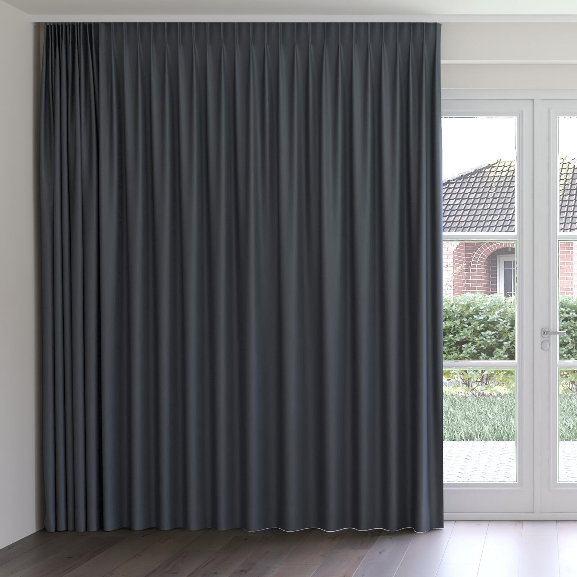Front view of Infinite Slate, on curtain rail