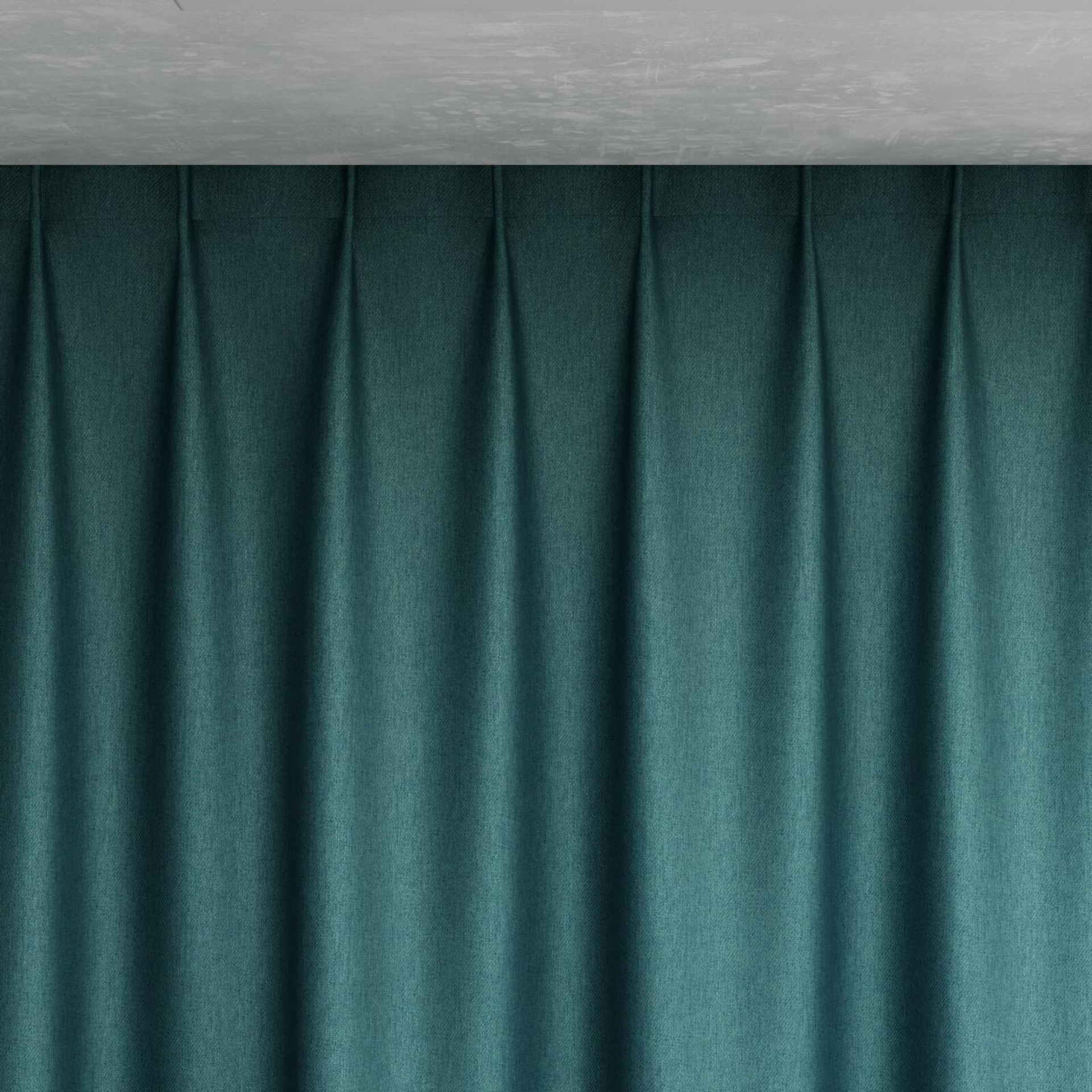 Top view of Fiji Teal, pinch pleat