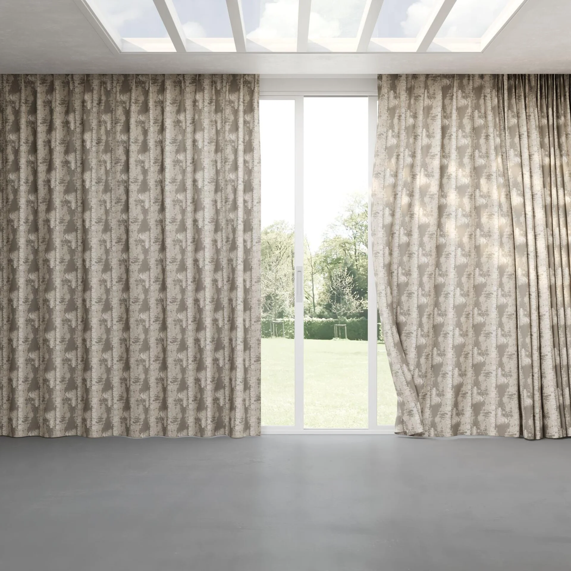 Full view of Lassen Sterling, pinch pleat