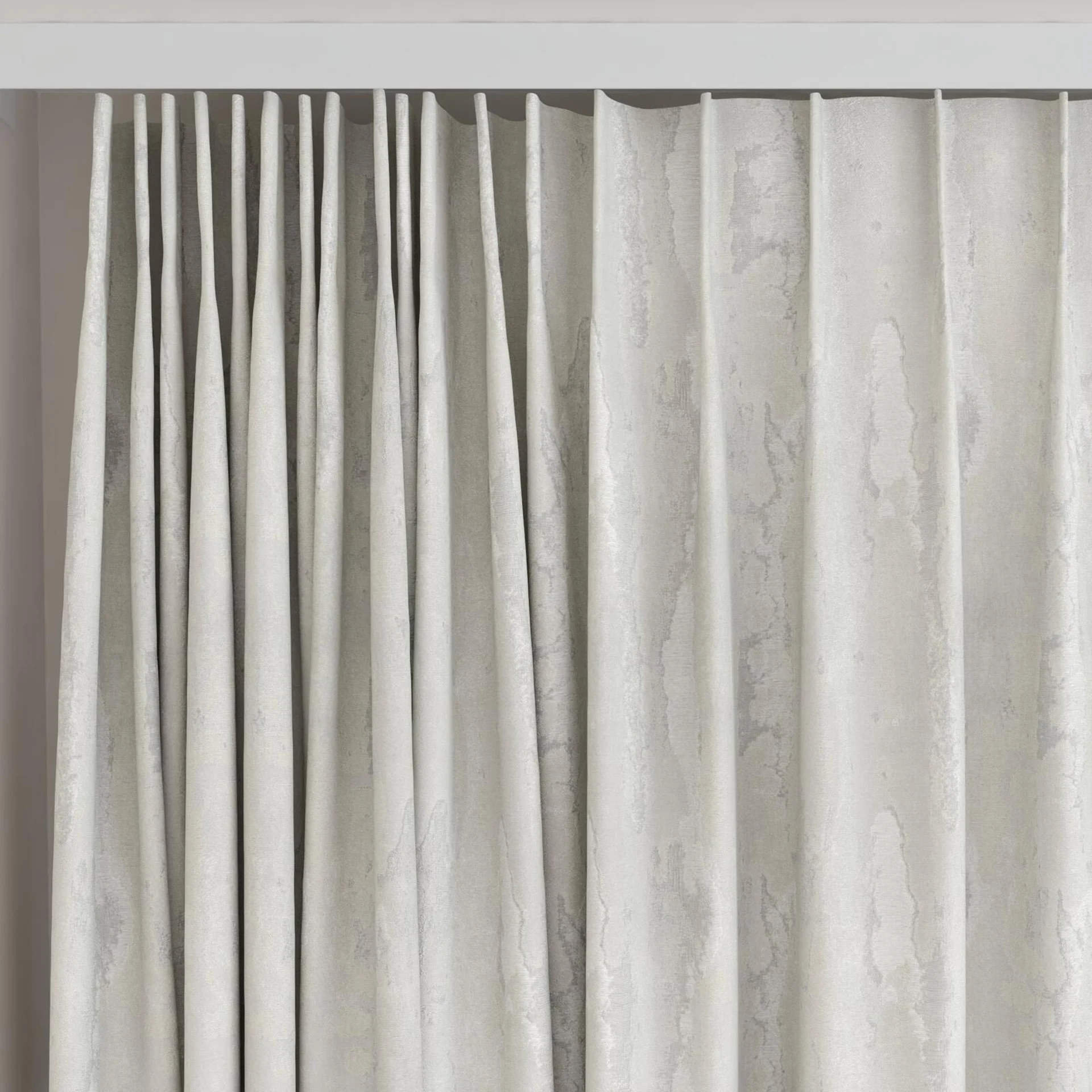 Top view of Jager Silver, on curtain rail
