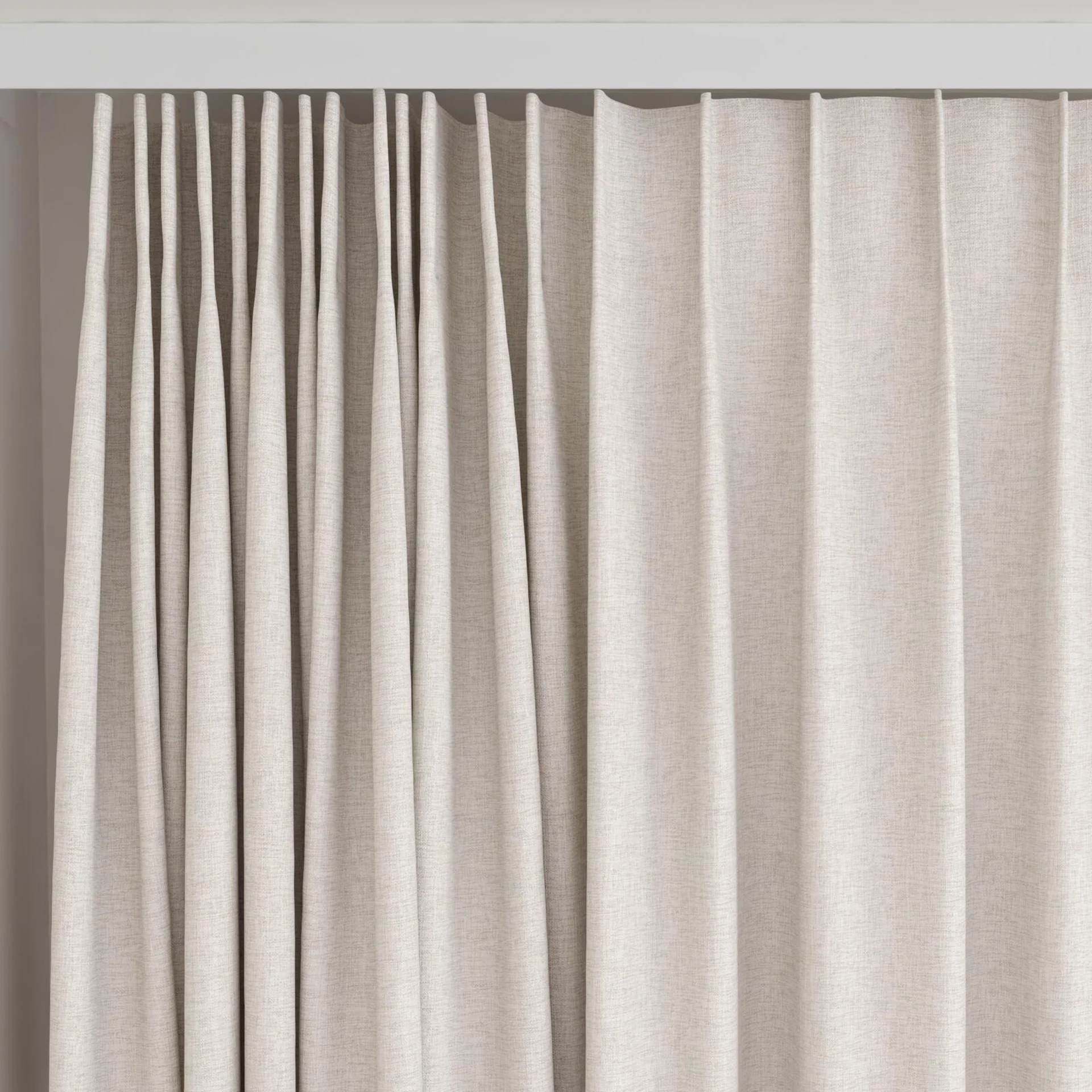 Top view of Envoy 2 Angora 320cm, on curtain rail