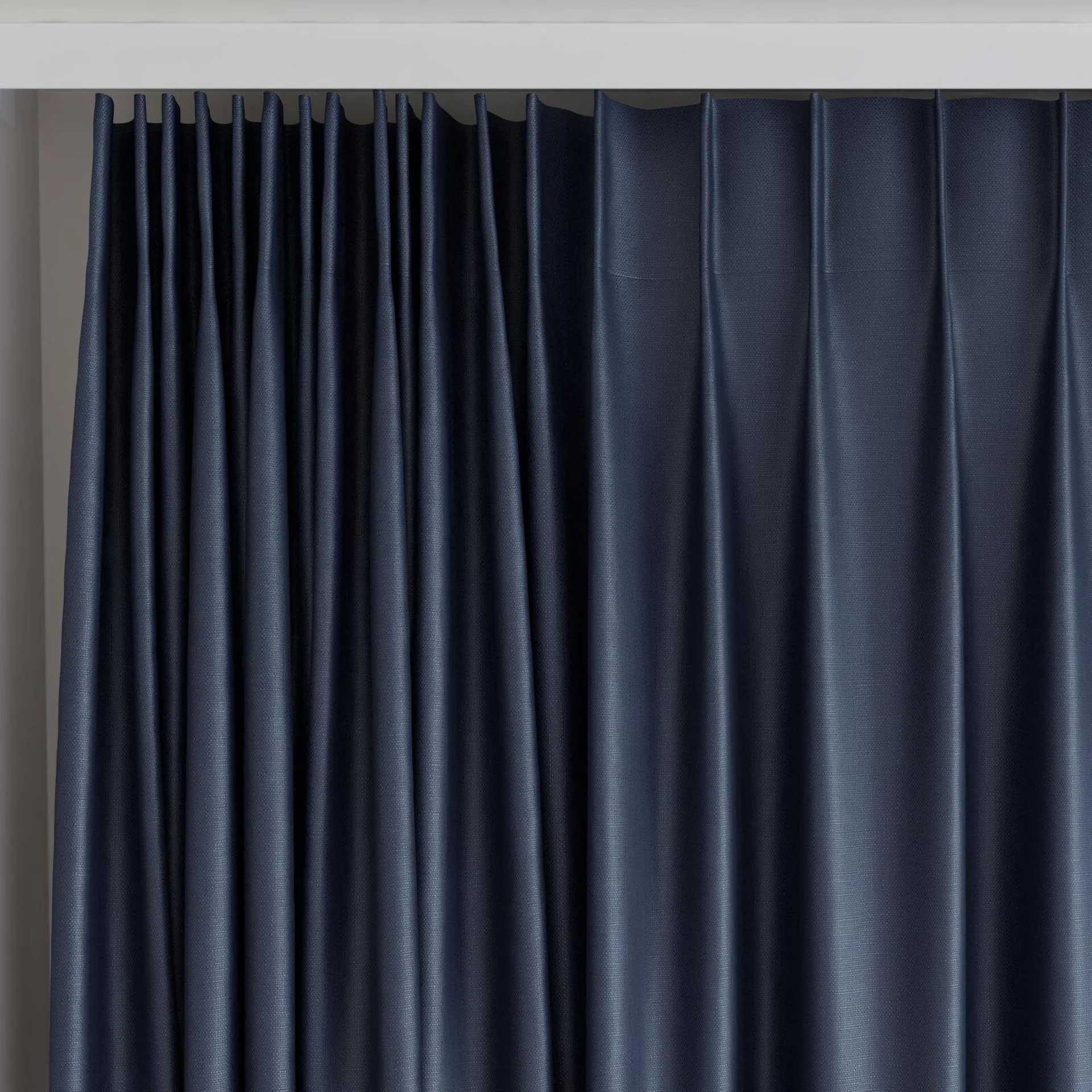 Top view of Stallion 2 UC Blue Night, on curtain rail