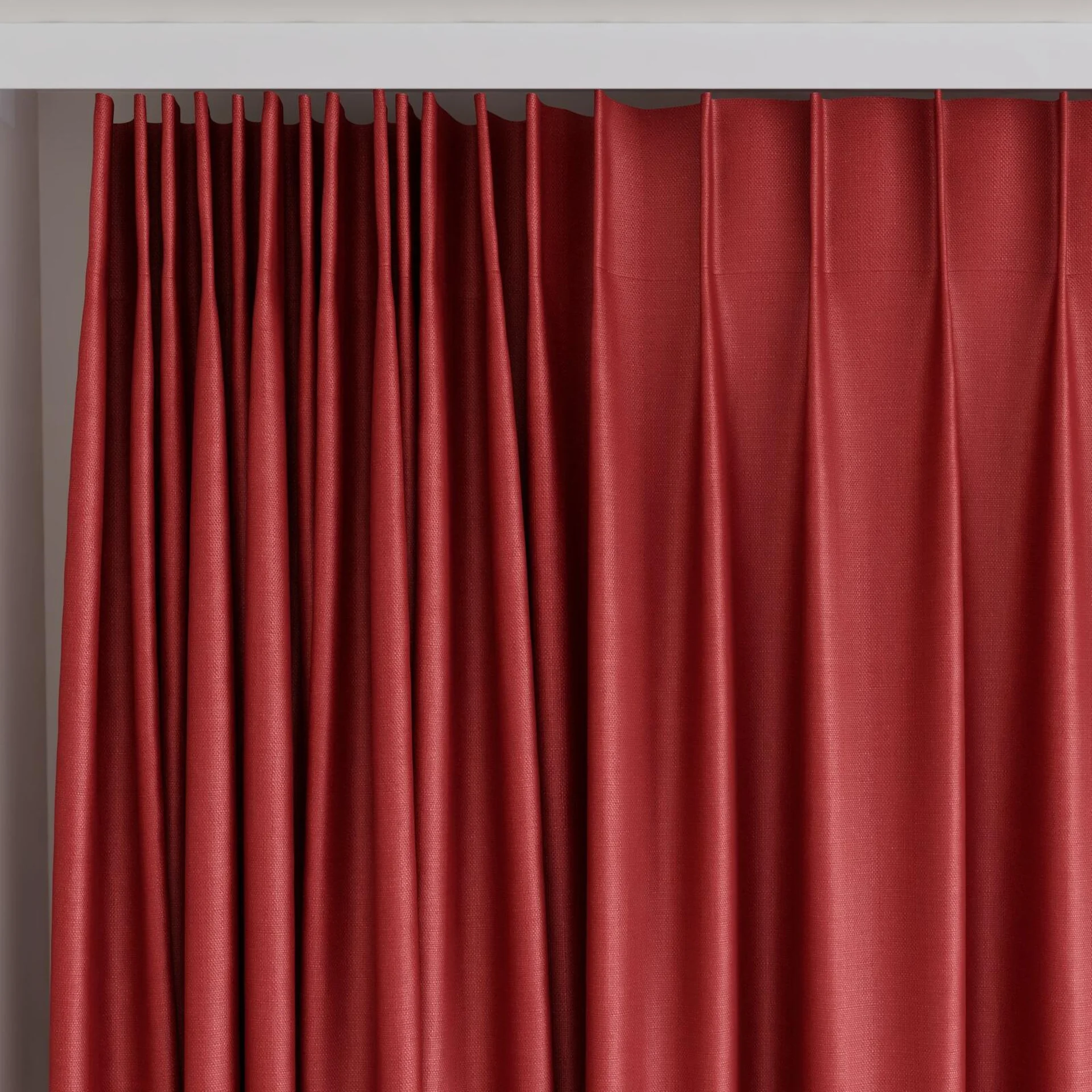 Top view of Stallion 2 Blackout Vino, on curtain rail