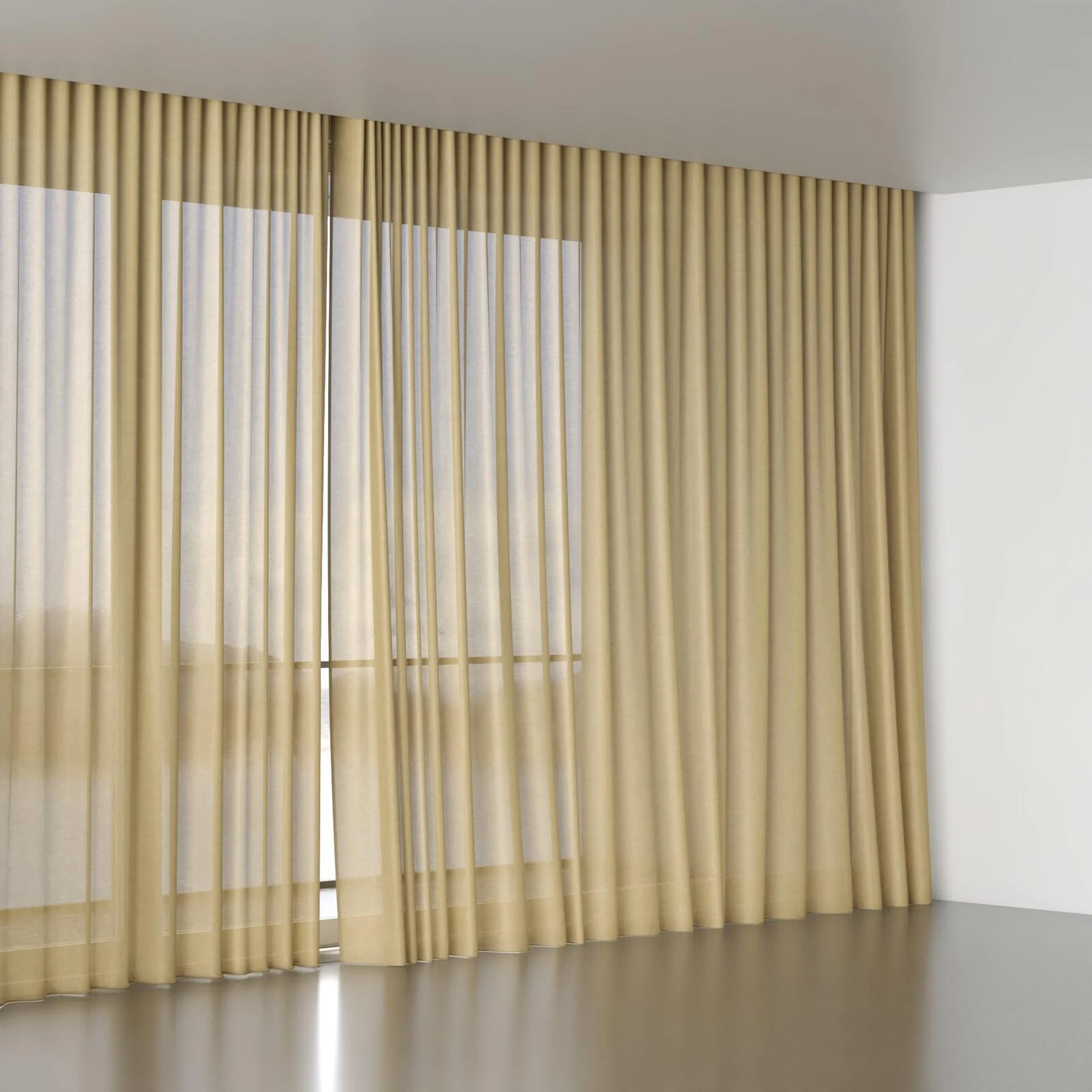 Full view of Flo II Almond, wave pleat