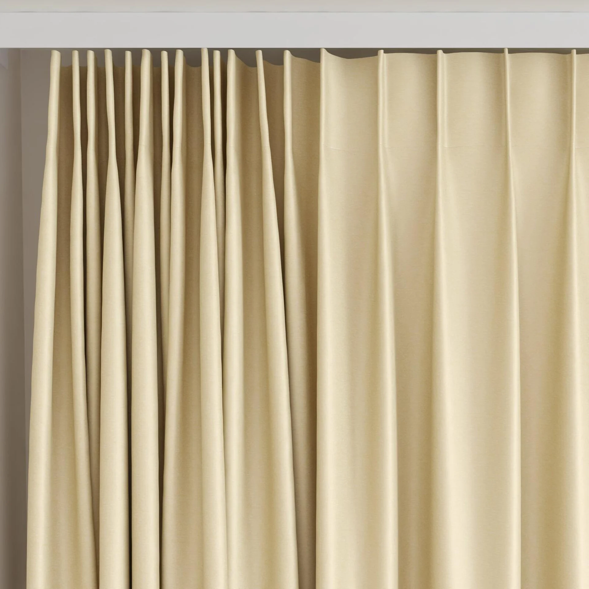 Top view of Stellar Blackout Sun, on curtain rail