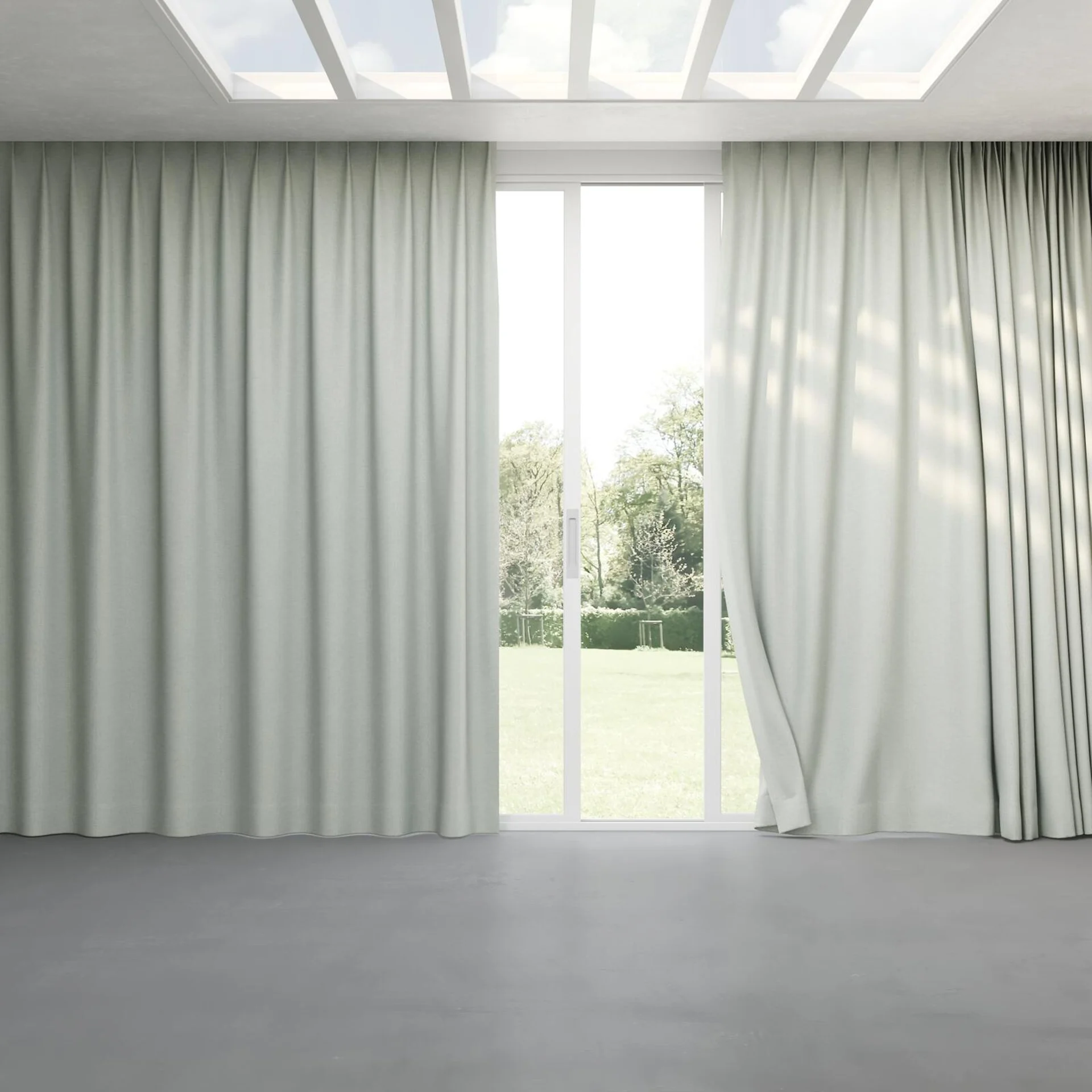 Full view of Casual Spring, pinch pleat