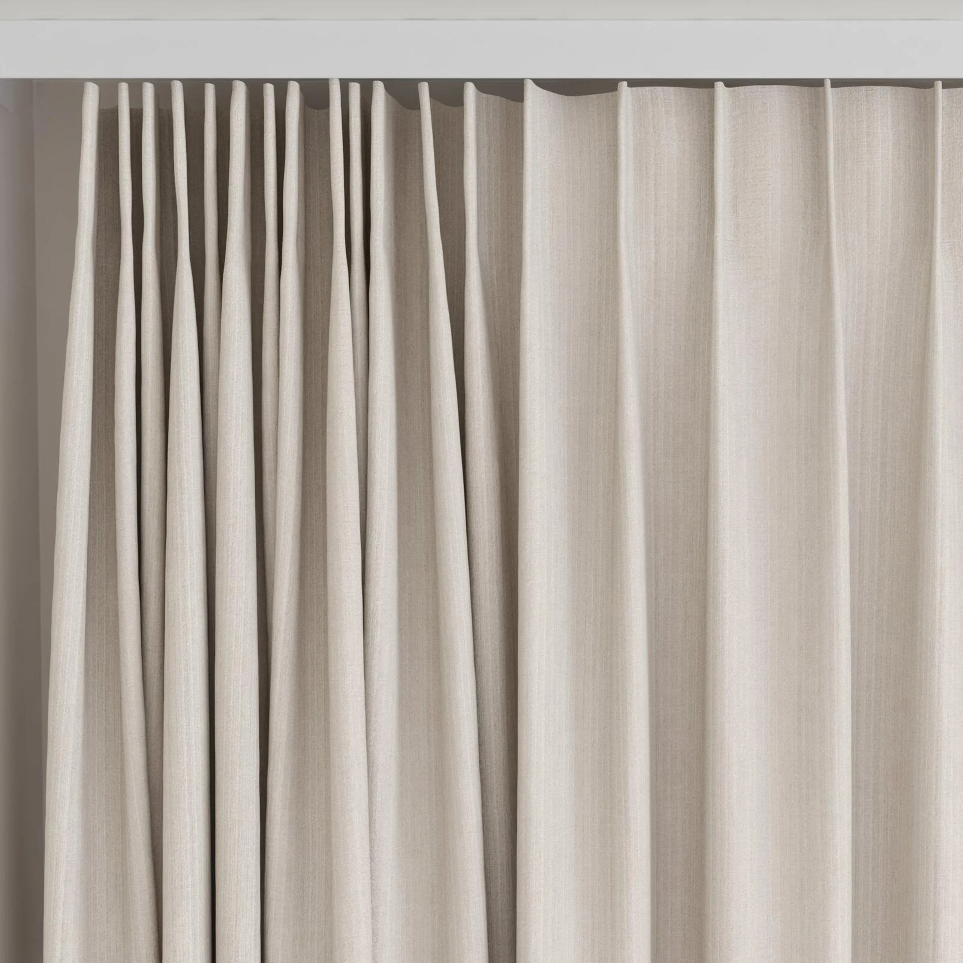 Top view of Stripia Sand, on curtain rail