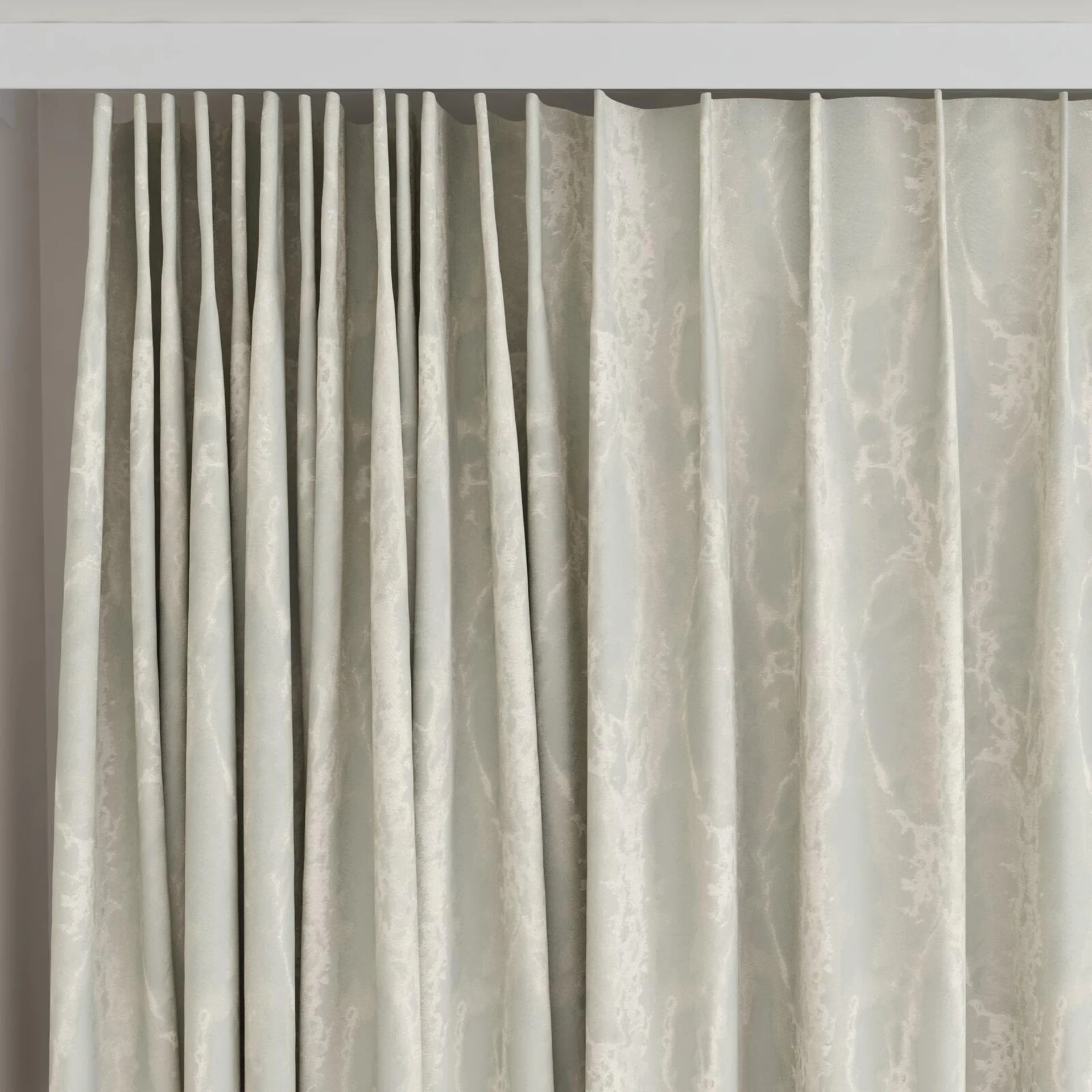 Top view of Anthology Aluminium, on curtain rail