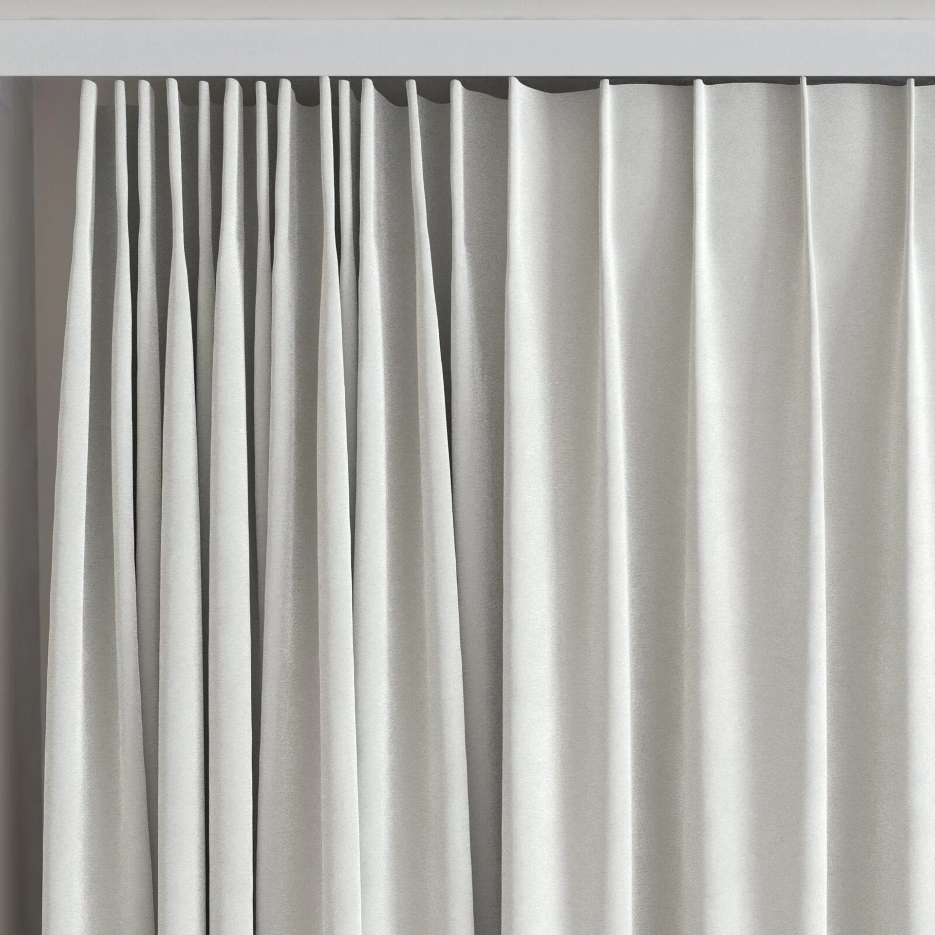 Top view of Velvelux Sterling, on curtain rail