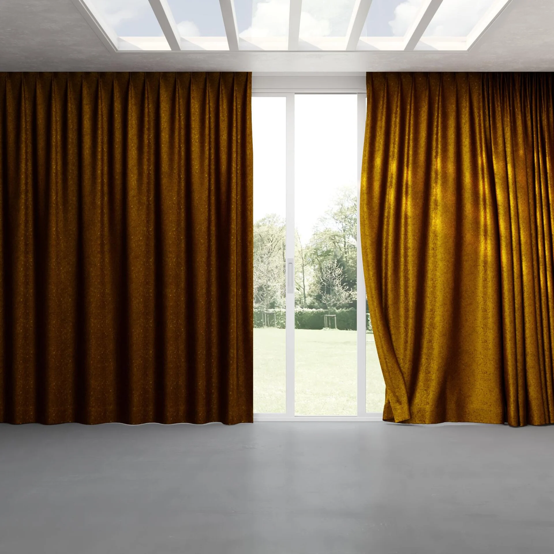 Full view of Opera Harvest, pinch pleat