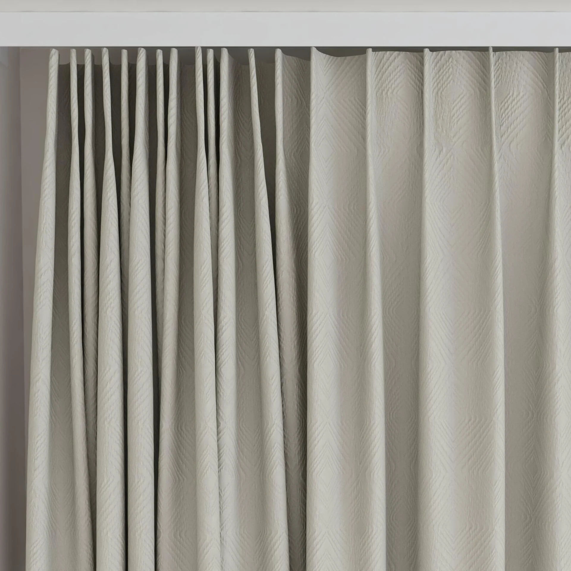 Top view of Senza Etched, on curtain rail
