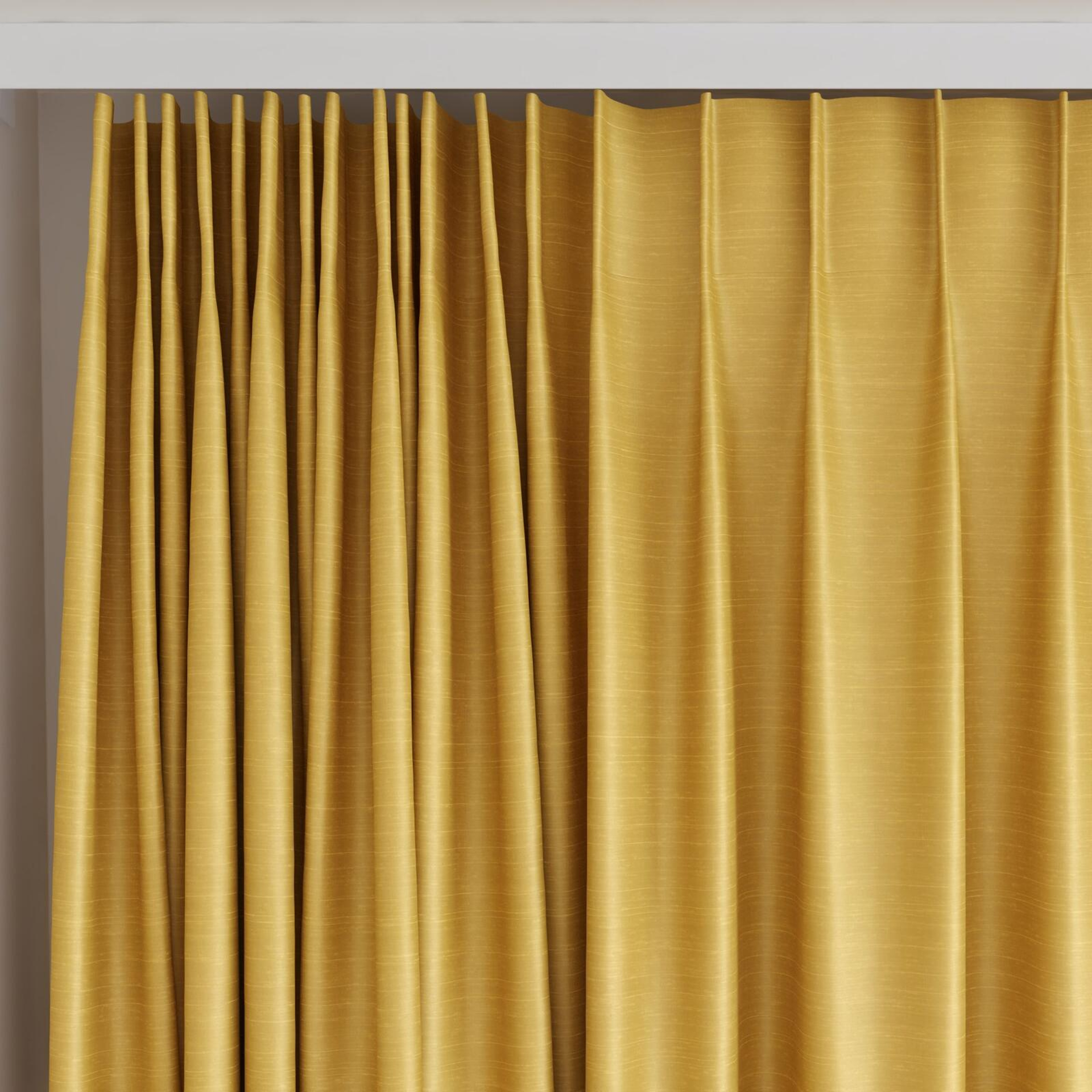 Top view of Silky Nugget, on curtain rail