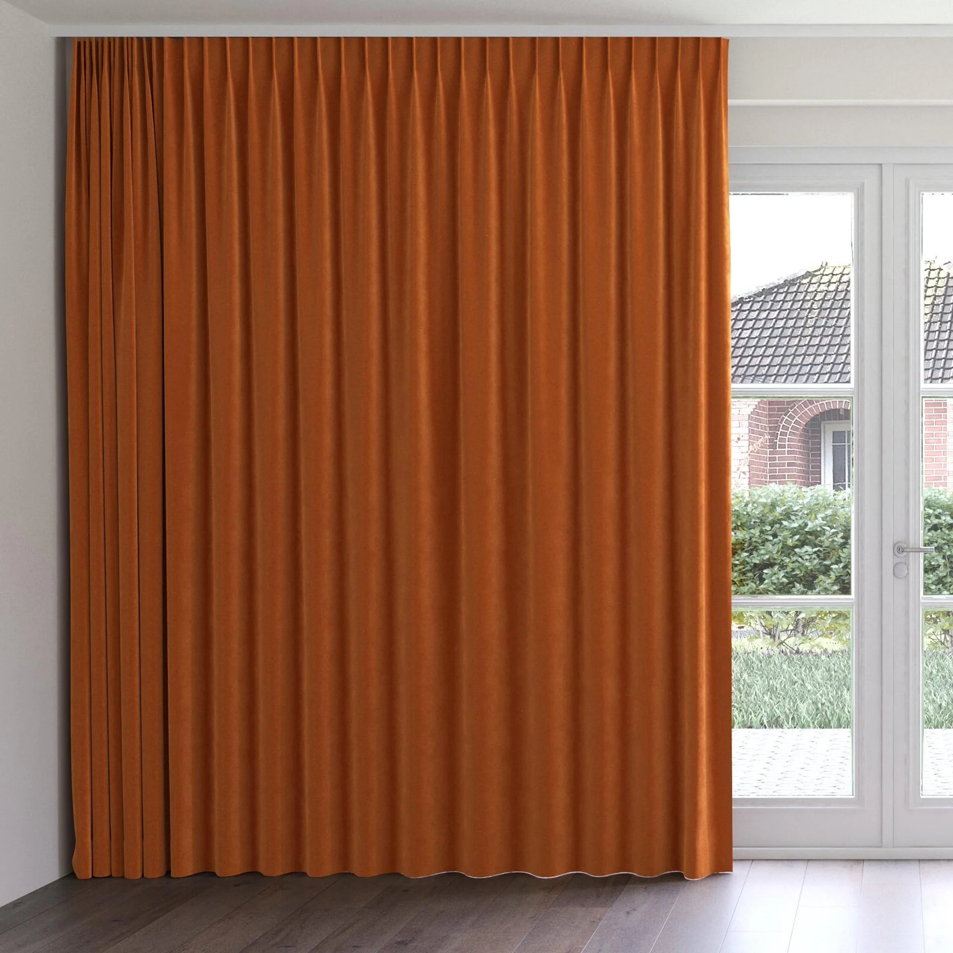 Front view of Vienna Bronzed, on curtain rail