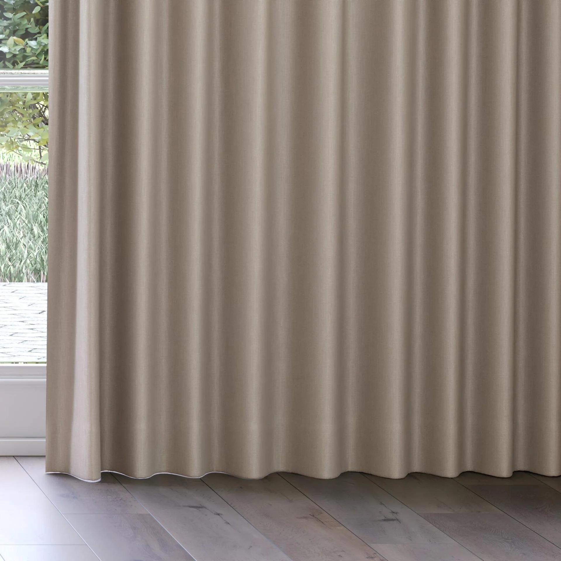 Bottom view of Cordoba Earth, on curtain rail